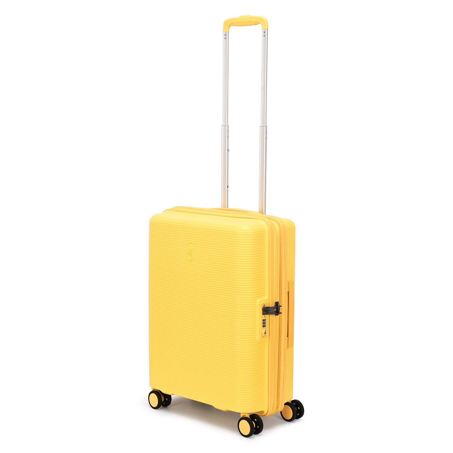 Echolac Forza 55+65+75cm Hardcase 4 Double Wheel Expandable Cabin & Check-In Luggage Trolley Set Mango Yellow