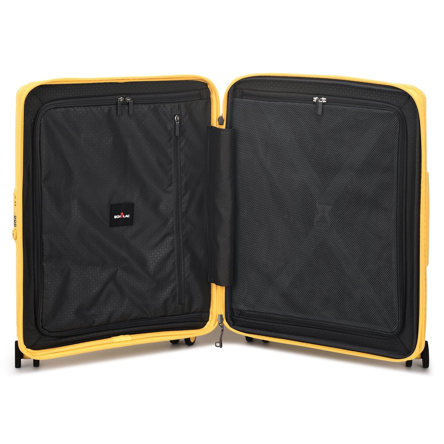 Echolac Forza 55+65+75cm Hardcase 4 Double Wheel Expandable Cabin & Check-In Luggage Trolley Set Mango Yellow