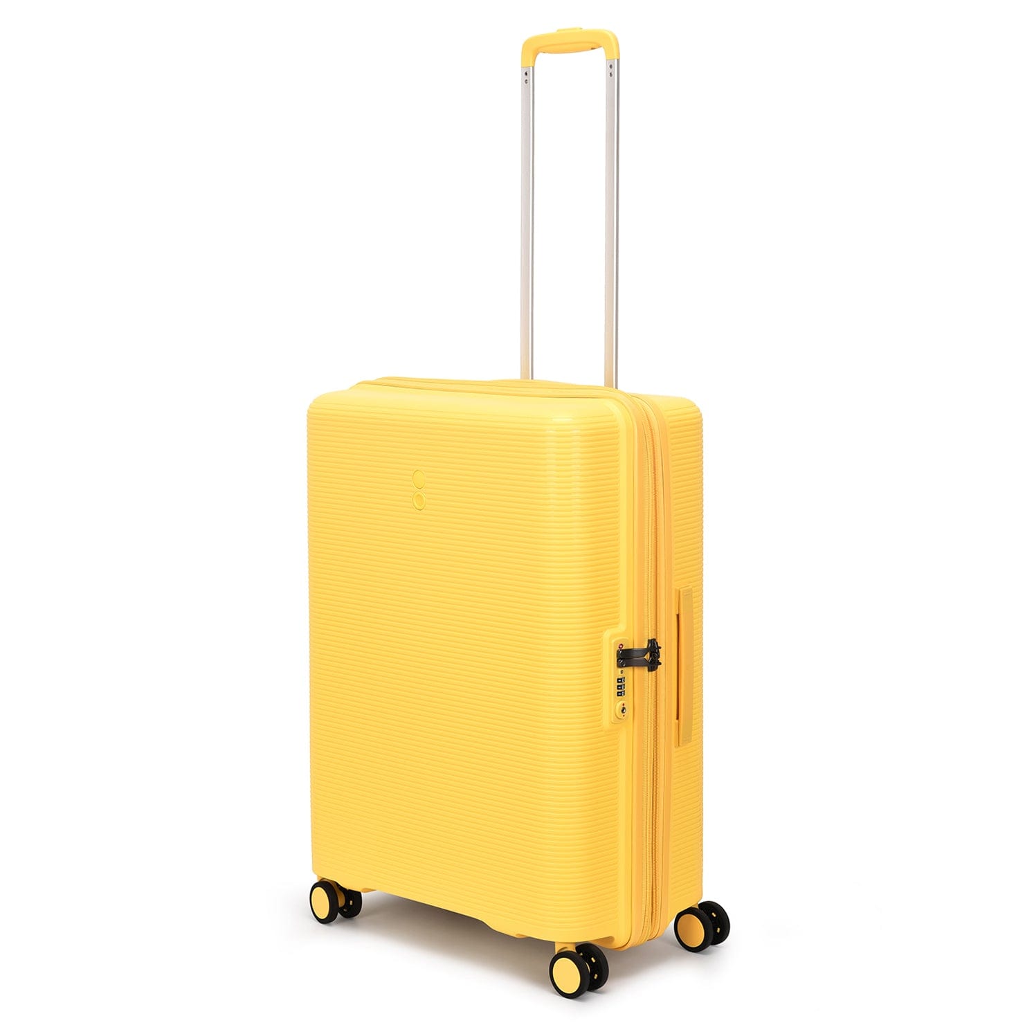 Echolac Forza 55+65+75cm Hardcase 4 Double Wheel Expandable Cabin & Check-In Luggage Trolley Set Mango Yellow