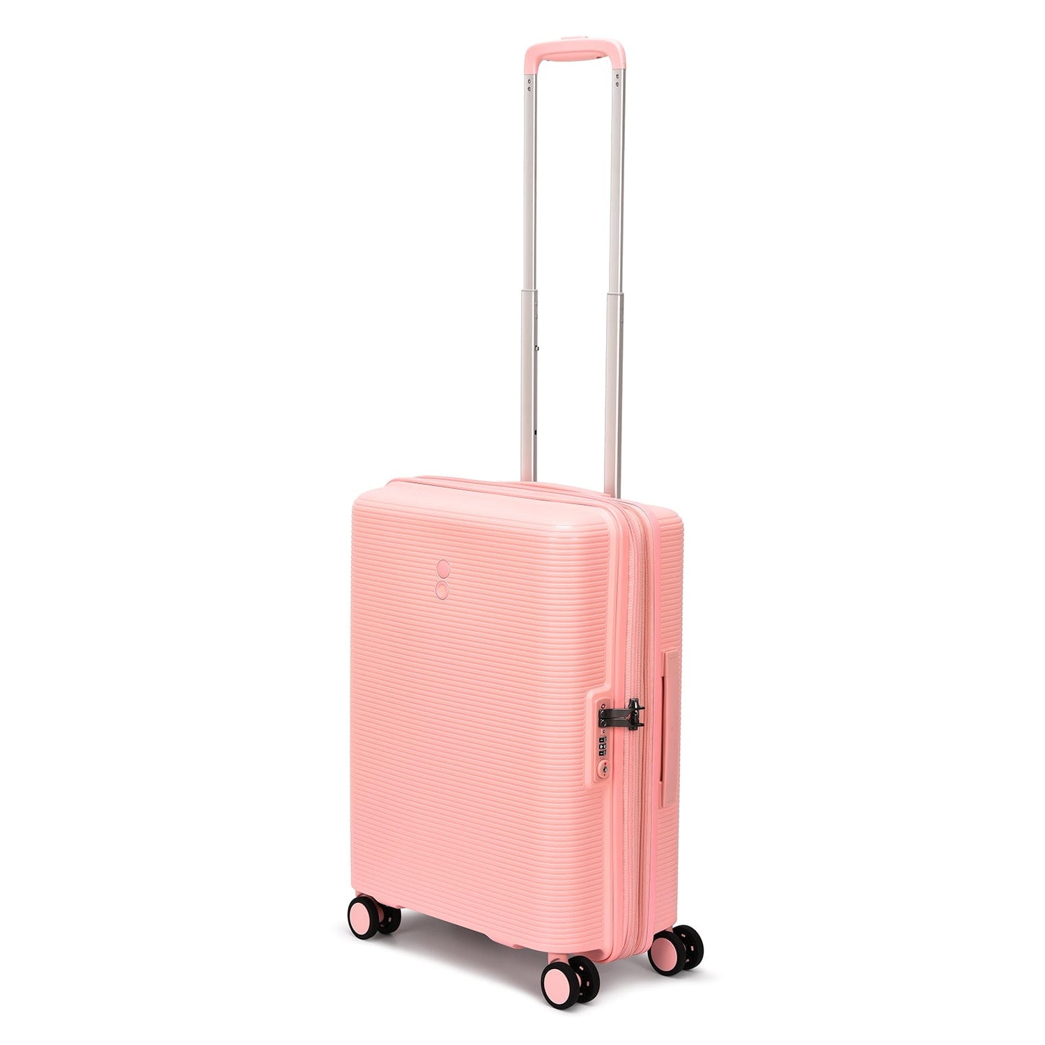 Echolac Forza 55+65+75cm Hardcase 4 Double Wheel Expandable Cabin & Check-In Luggage Trolley Set Passion Pink