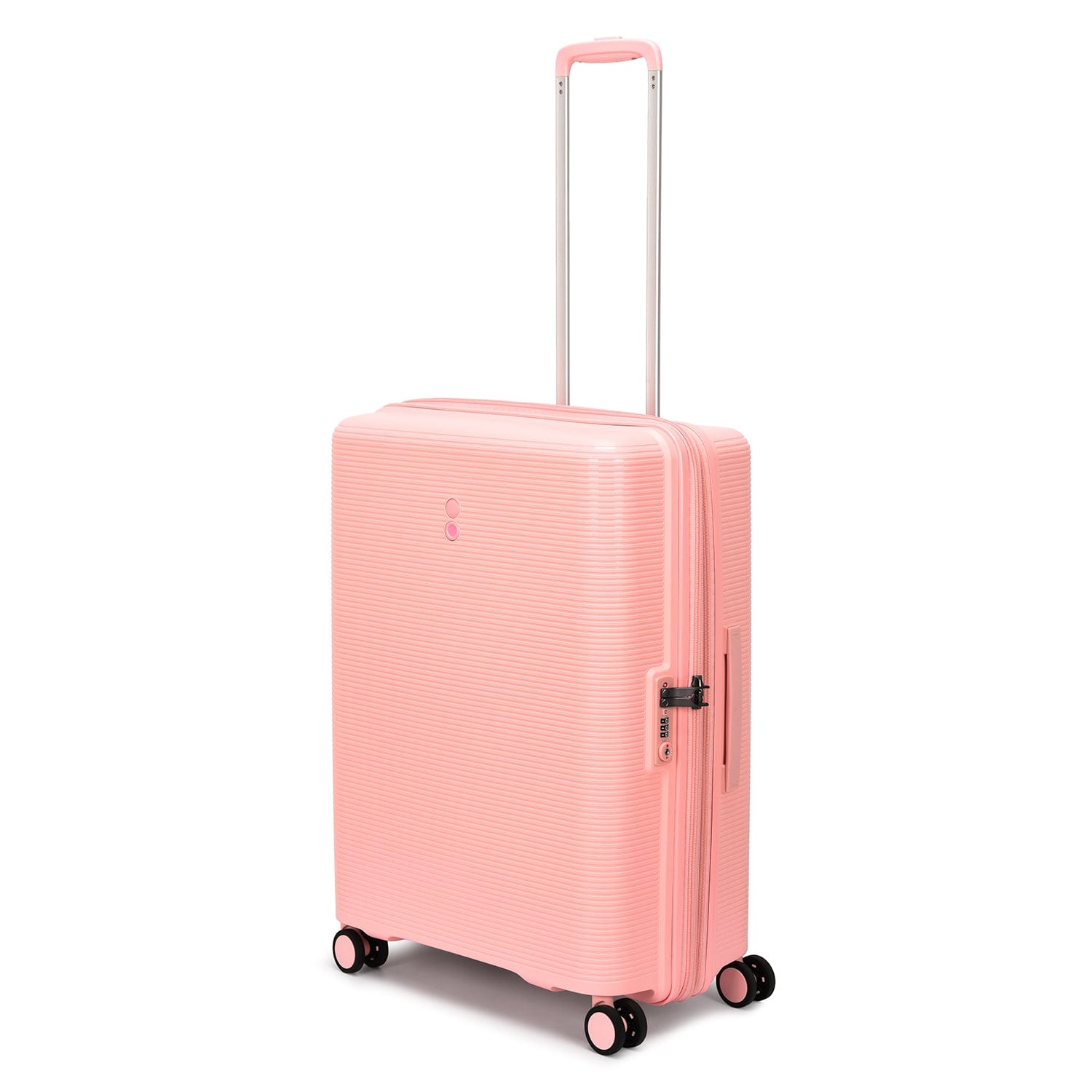 Echolac Forza 55+65+75cm Hardcase 4 Double Wheel Expandable Cabin & Check-In Luggage Trolley Set Passion Pink