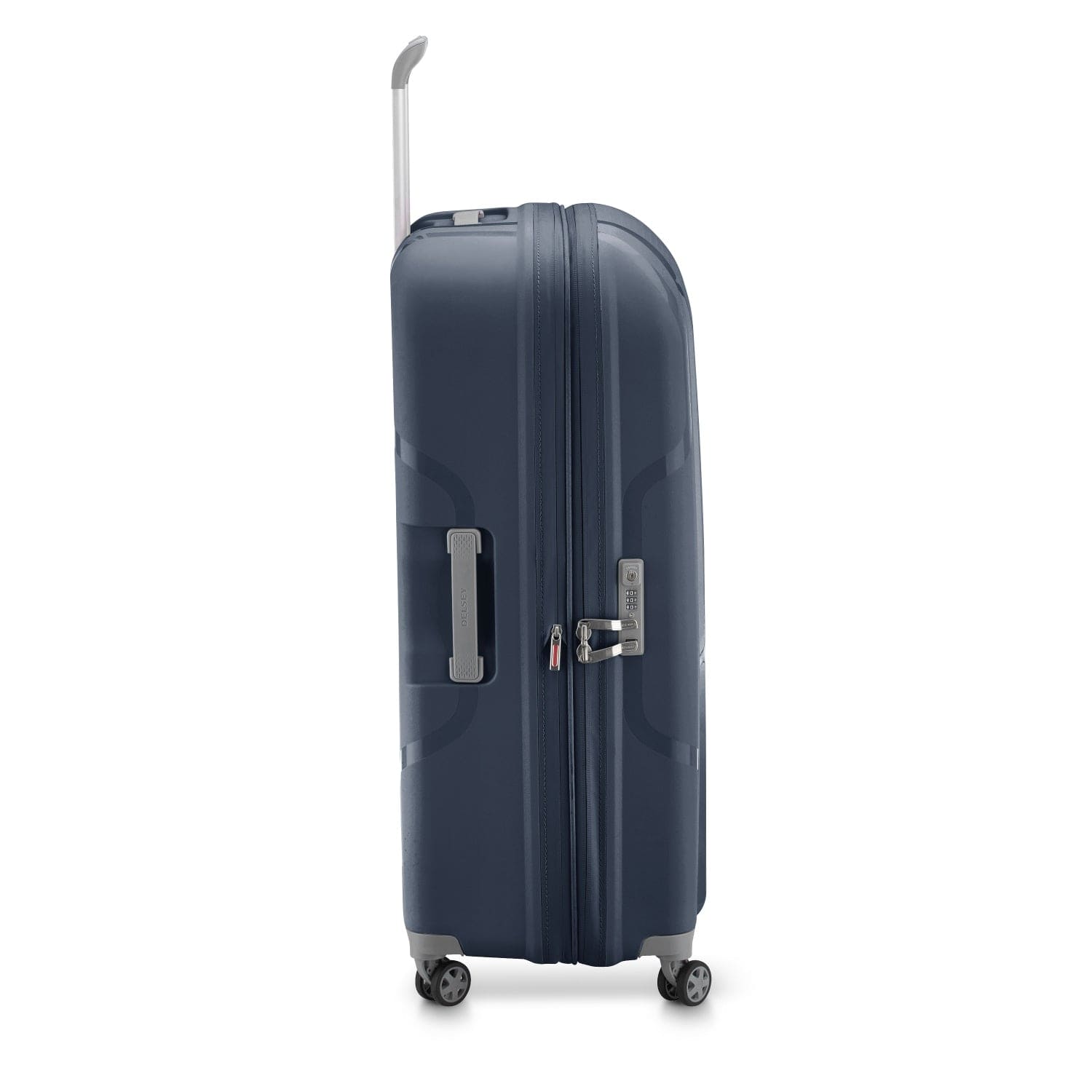 Delsey Clavel 55+70+83cm Hardcase 4 Double Wheel 3 Piece Luggage Trolley Set Blue Jean