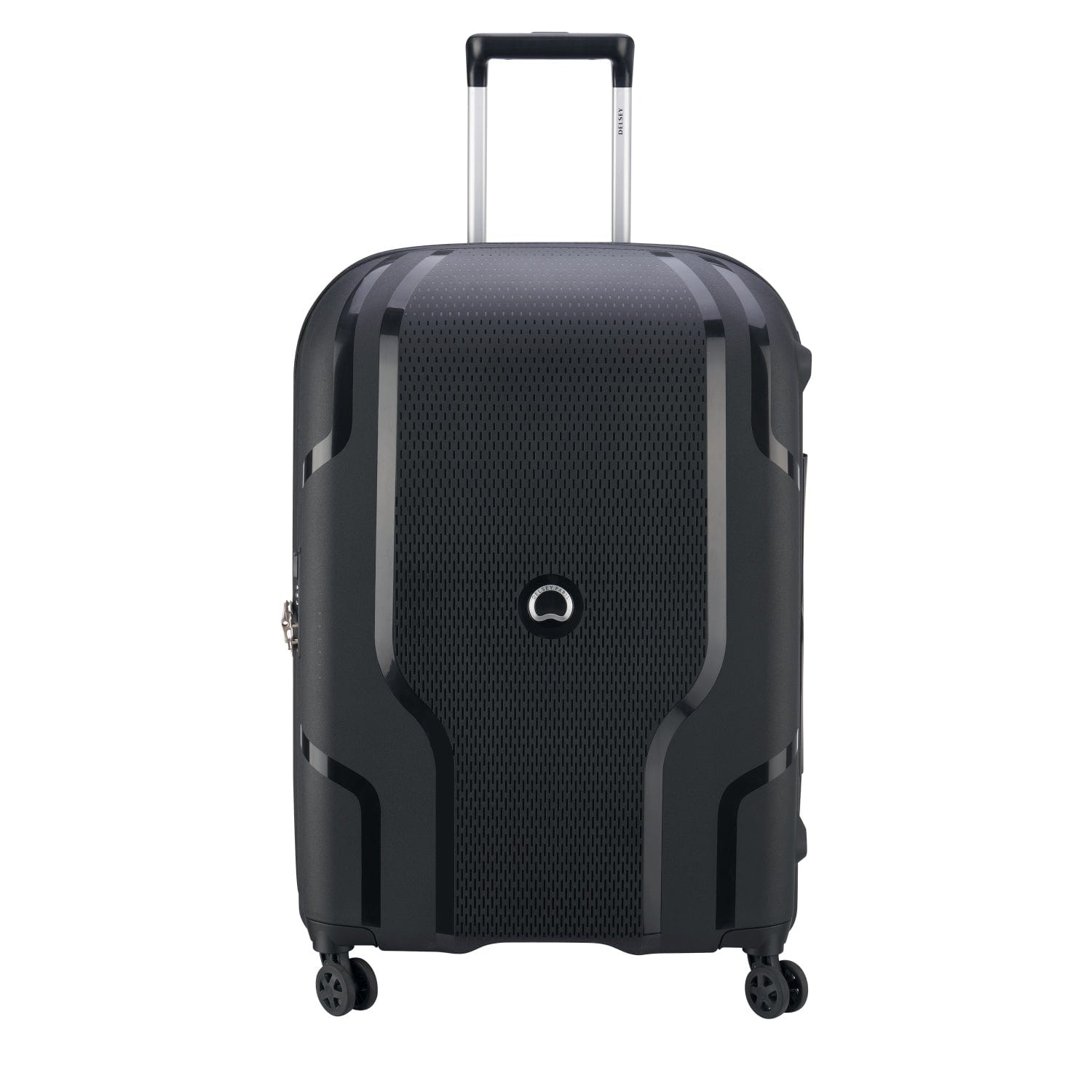 Delsey Clavel 55+70+83cm Hardcase 4 Double Wheel 3 Piece Luggage Trolley Set Black