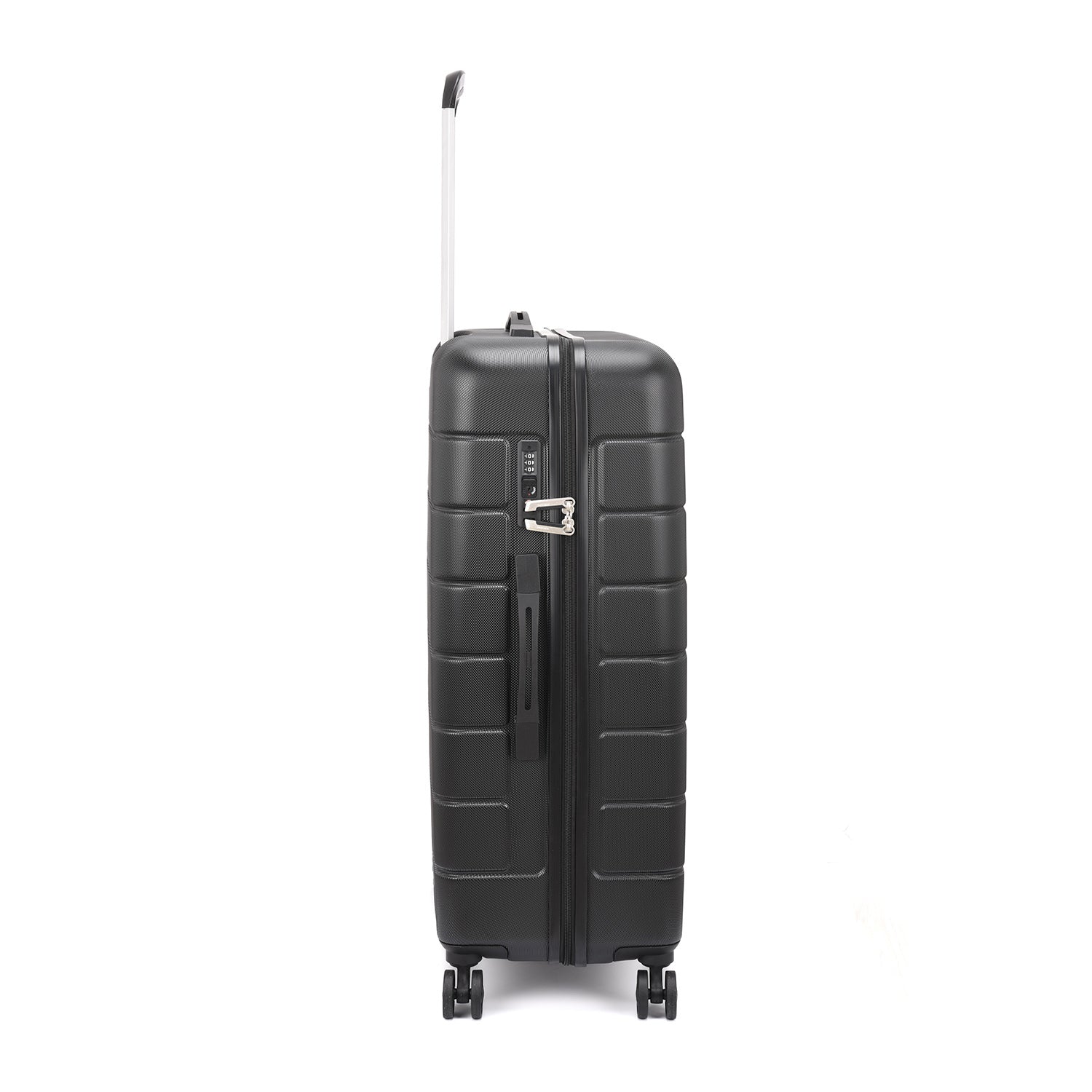 Delsey Lagos 2Piece SET 55+76cm Hardcase 4 Double Wheel Cabin & Check-In Luggage Trolley Black