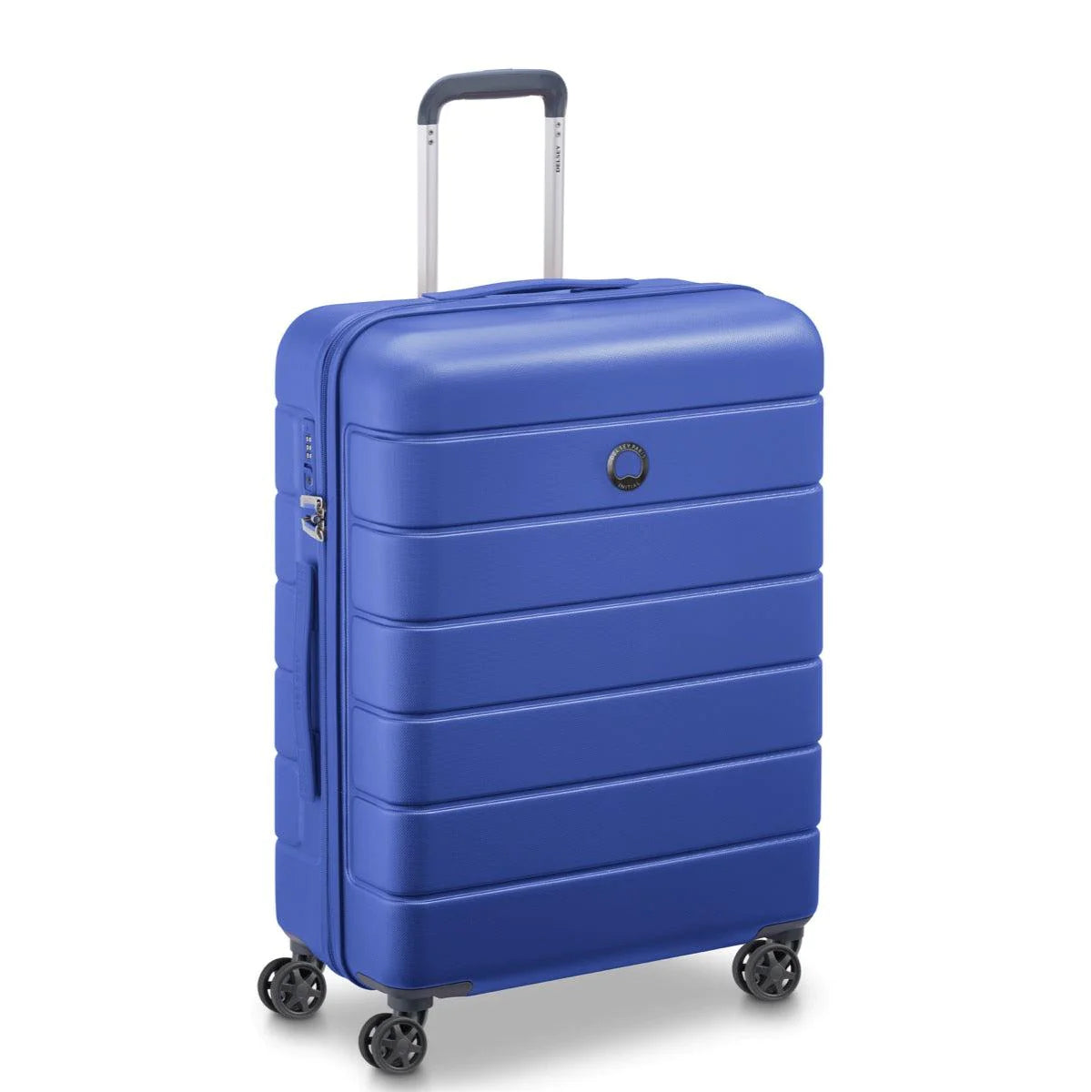 Delsey Lagos 2Piece Set 55+76Cm Hardcase 4 Double Wheel Cabin & Check-In Luggage Trolley Deep Blue