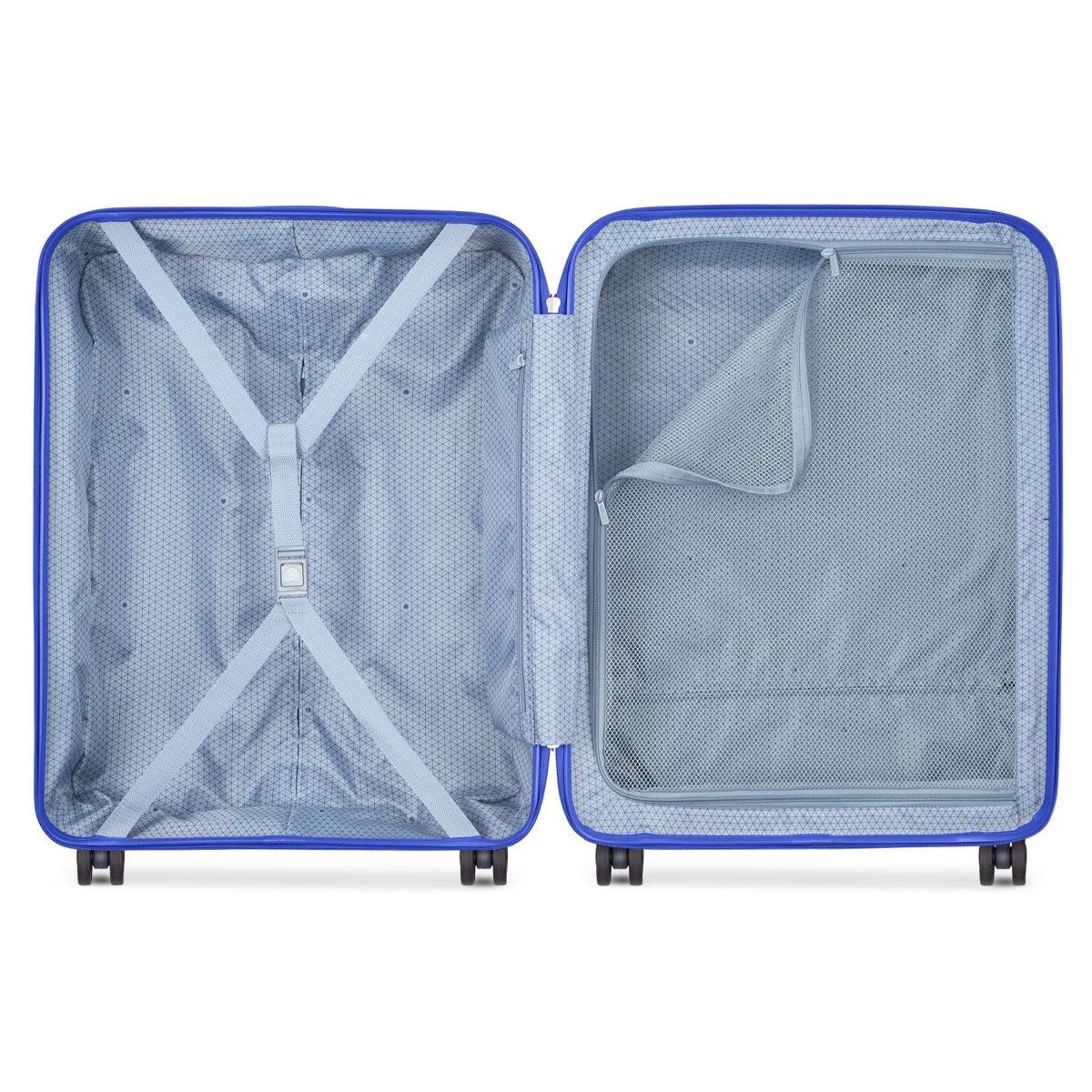 Delsey Lagos 2Piece Set 55+76Cm Hardcase 4 Double Wheel Cabin & Check-In Luggage Trolley Deep Blue