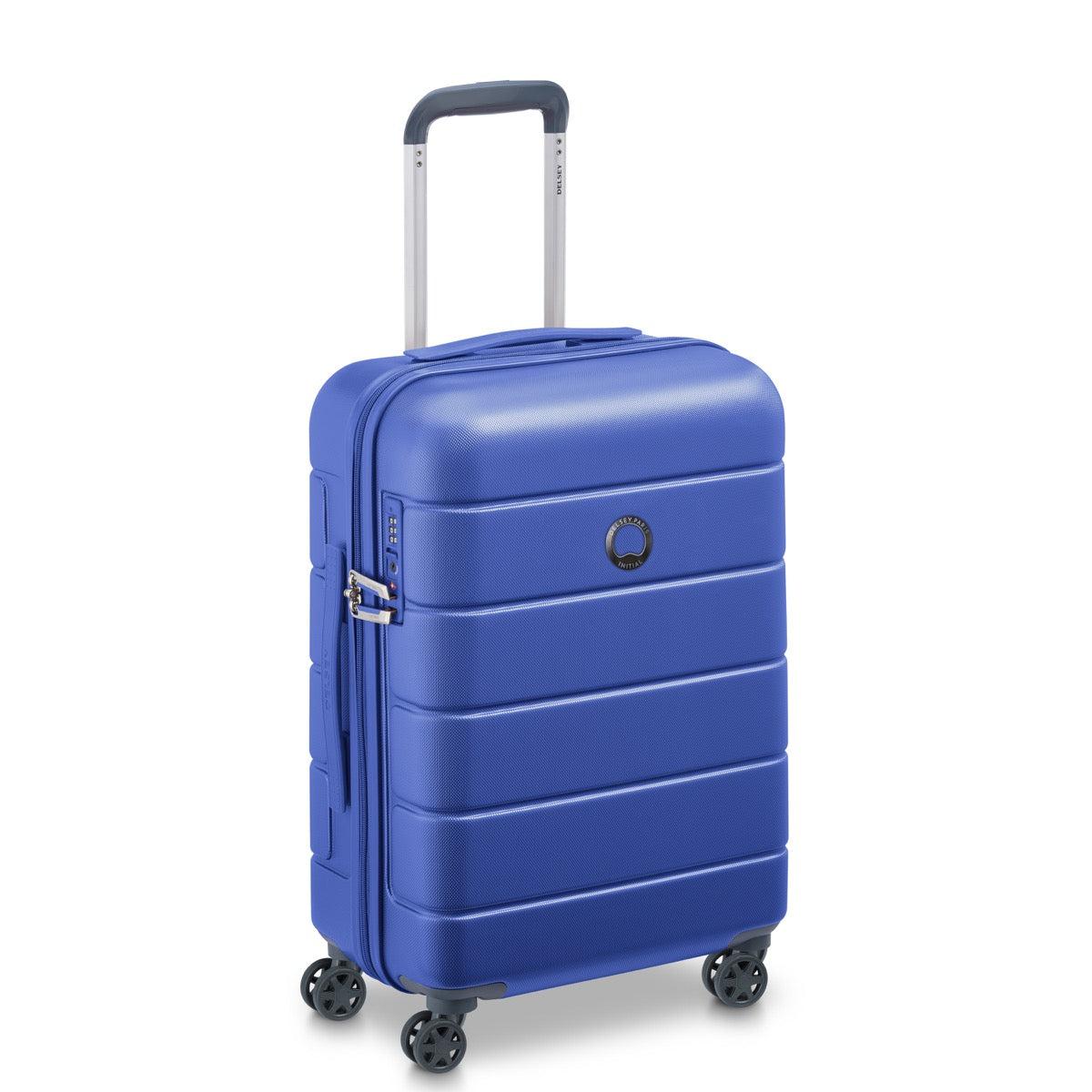 Delsey Lagos 2Piece SET 55+76cm Hardcase 4 Double Wheel Cabin & Check-In Luggage Trolley Deep Blue