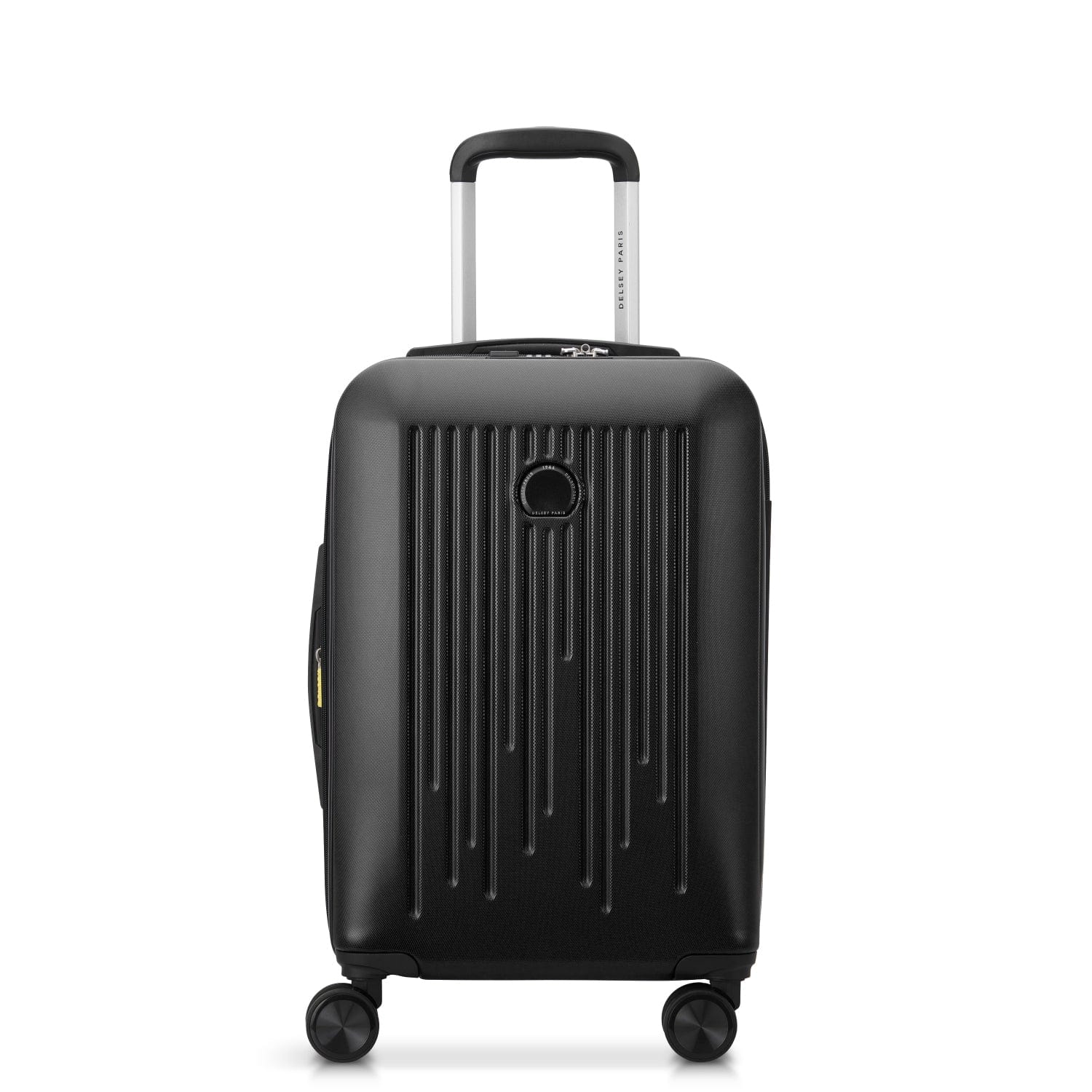 Delsey Christine 55+70+82cm Hardcase 4 Double Wheel Expandable Cabin & Check-In Luggage Trolley Set Black + FREE Delsey Agreable Backpack