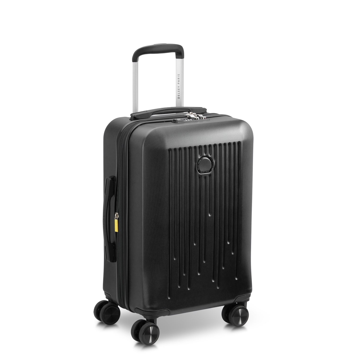 Delsey Paris Christine 2Piece Set 55+82Cm Hardcase 4 Double Wheel Expandable Cabin & Check-In Luggage Trolley Set Black