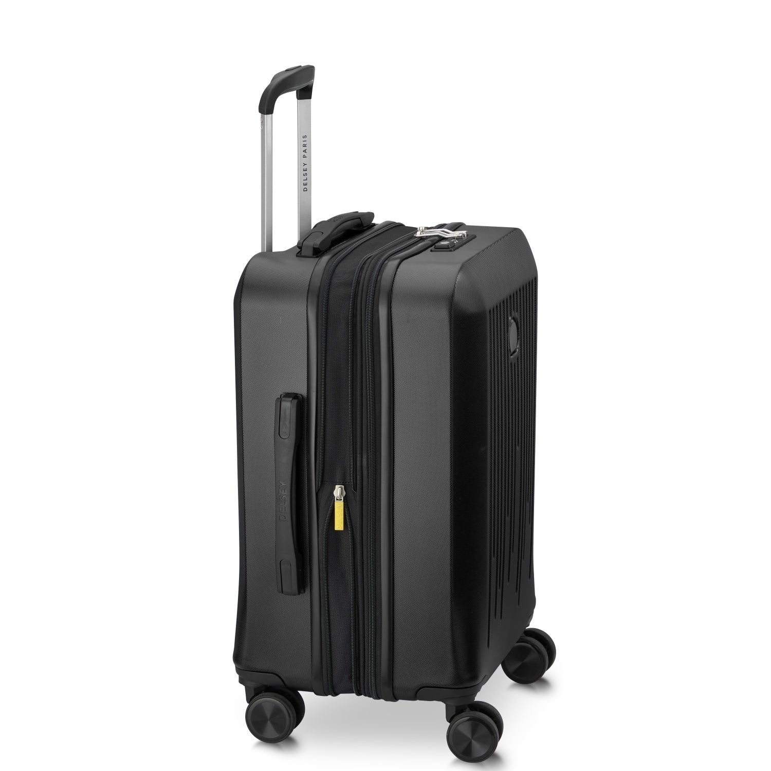 Delsey Paris Christine 2Piece Set 55+82Cm Hardcase 4 Double Wheel Expandable Cabin & Check-In Luggage Trolley Set Black