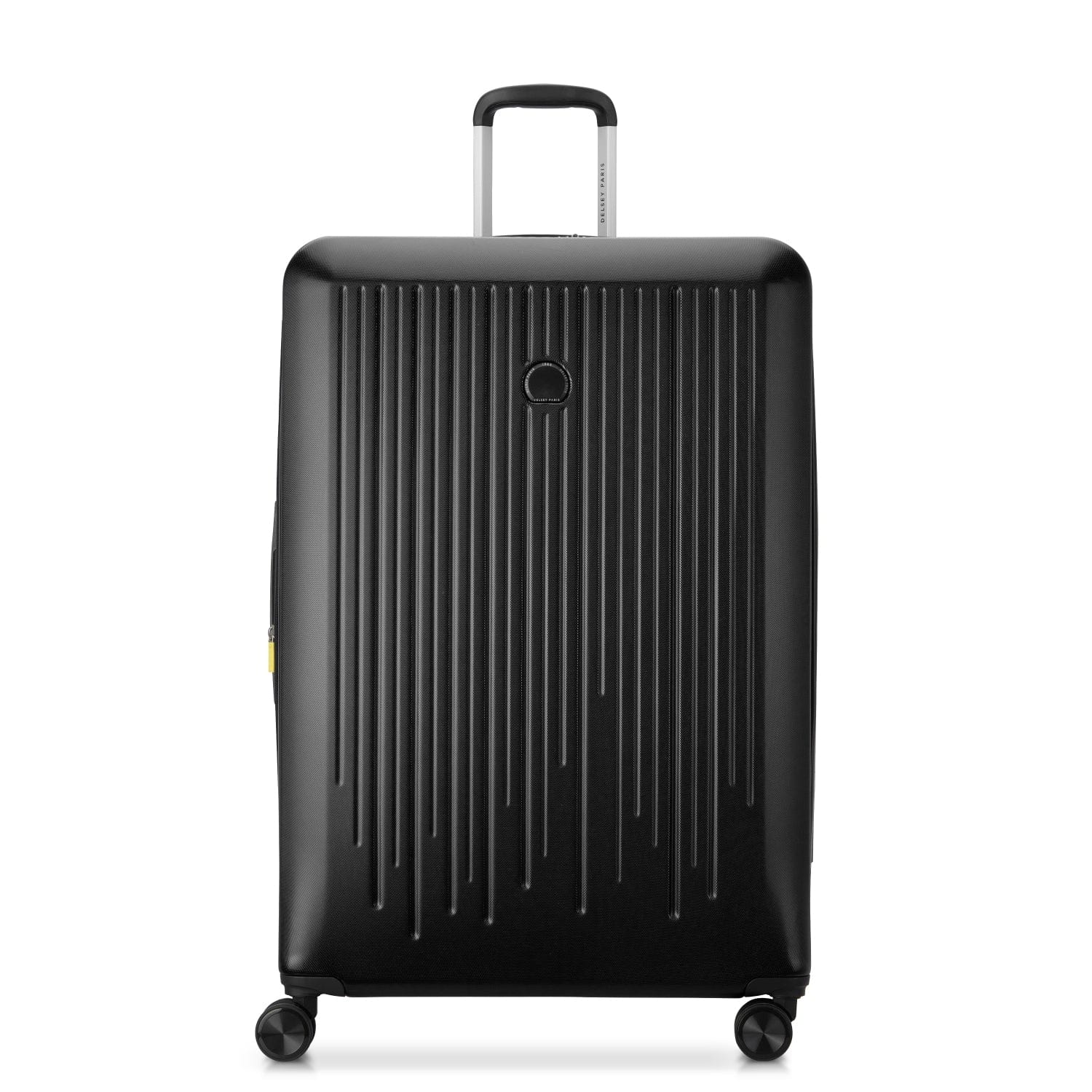 Delsey Christine 55+82cm Hardcase 4 Double Wheel Expandable Cabin & Check-In Luggage Trolley Set Klein Black + FREE Delsey Agreable Backpack