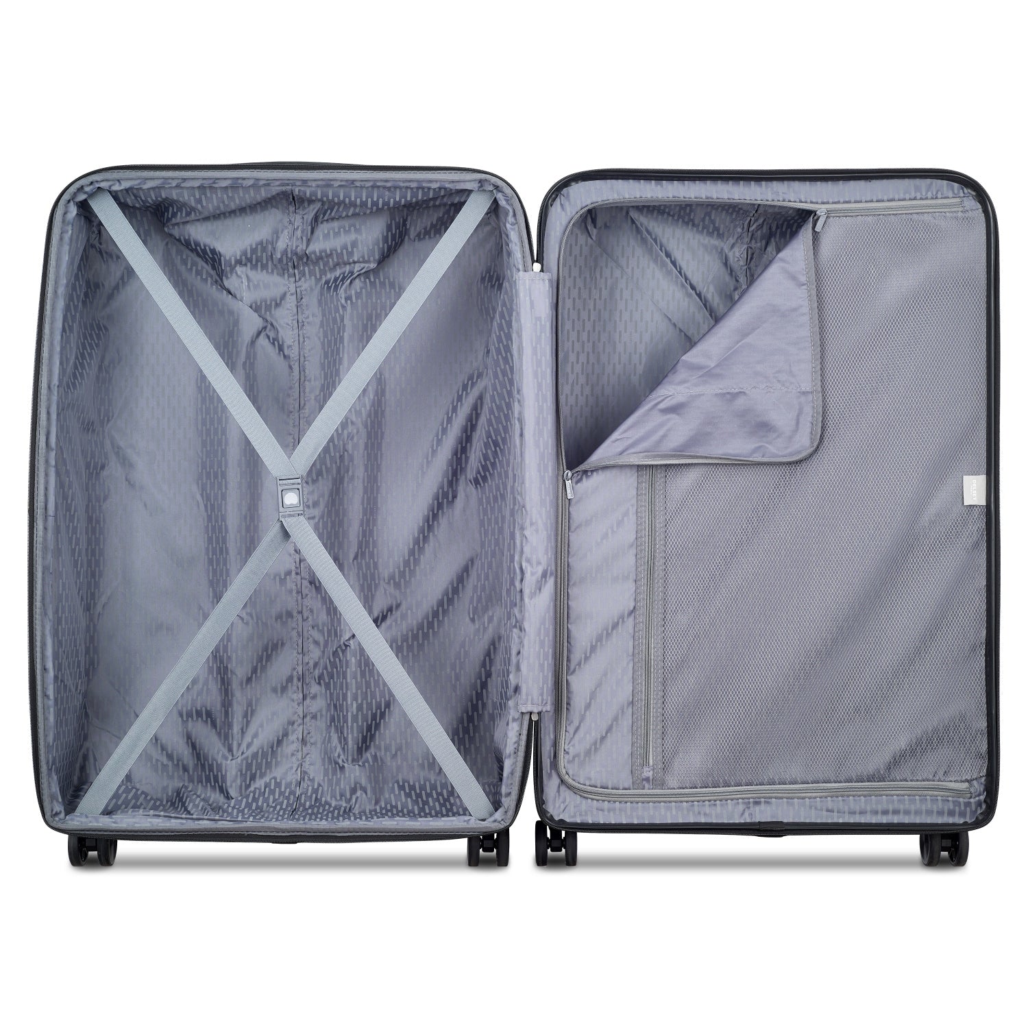 Delsey Paris Christine 2Piece Set 55+82Cm Hardcase 4 Double Wheel Expandable Cabin & Check-In Luggage Trolley Set Black