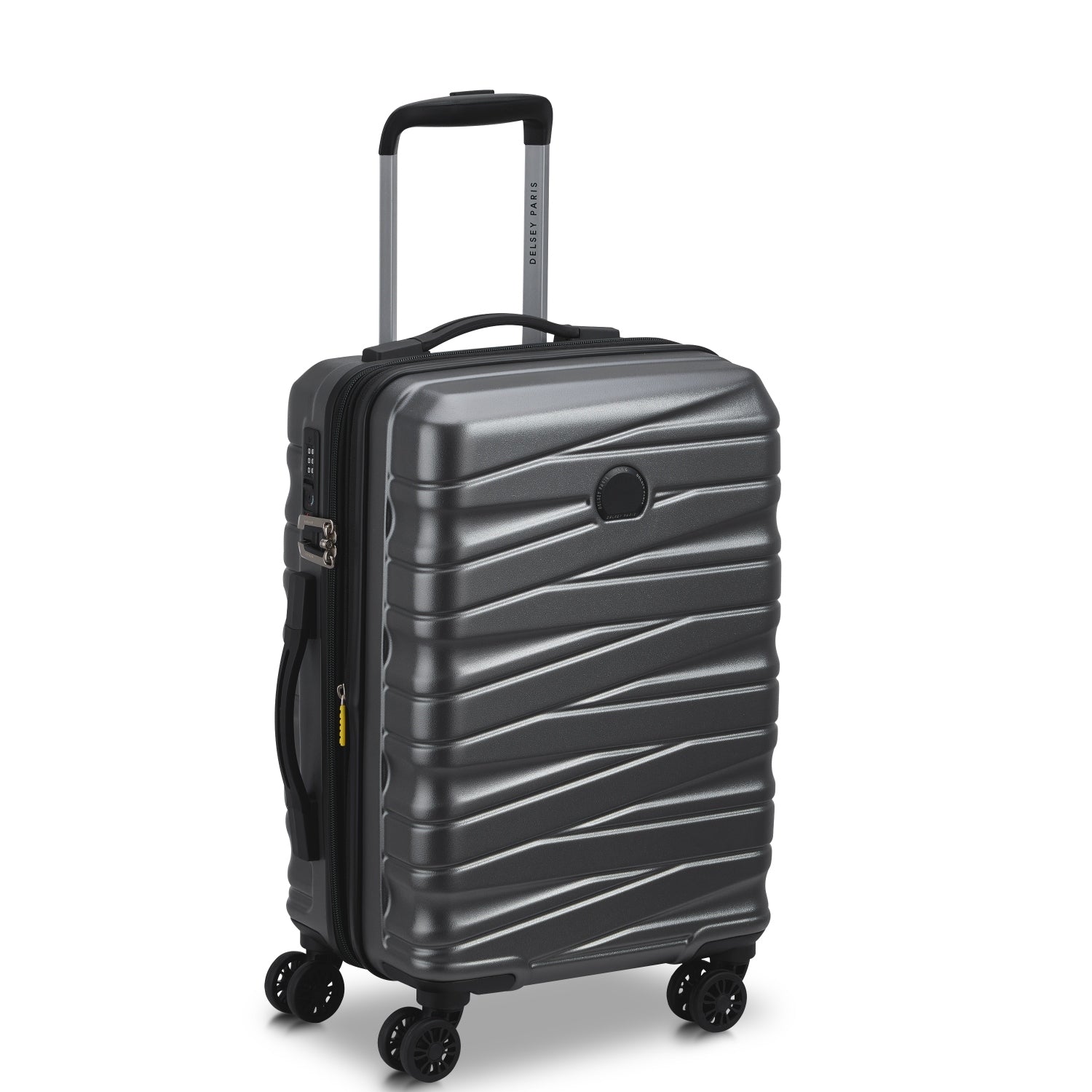Delsey Tiphanie 3Piece SET 55+70+82cm Hardcase 4 Double Wheel Expandable Cabin & Check-In Luggage Trolley Set Graphite