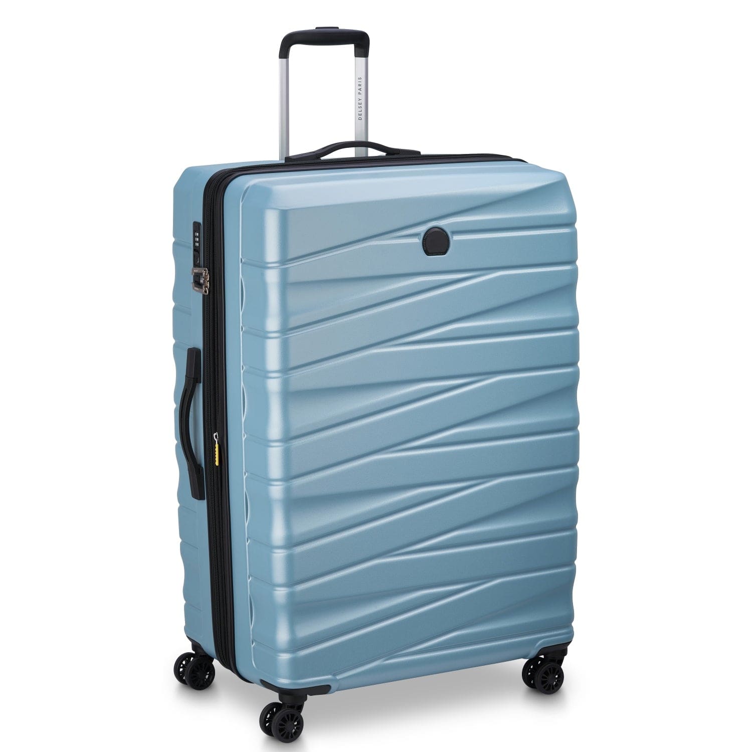 Delsey Paris Tiphanie 55+70+82Cm Hardcase 4 Double Wheel Expandable Cabin & Check-In Luggage Trolley Set Aqua + Free  Agreable Backpack