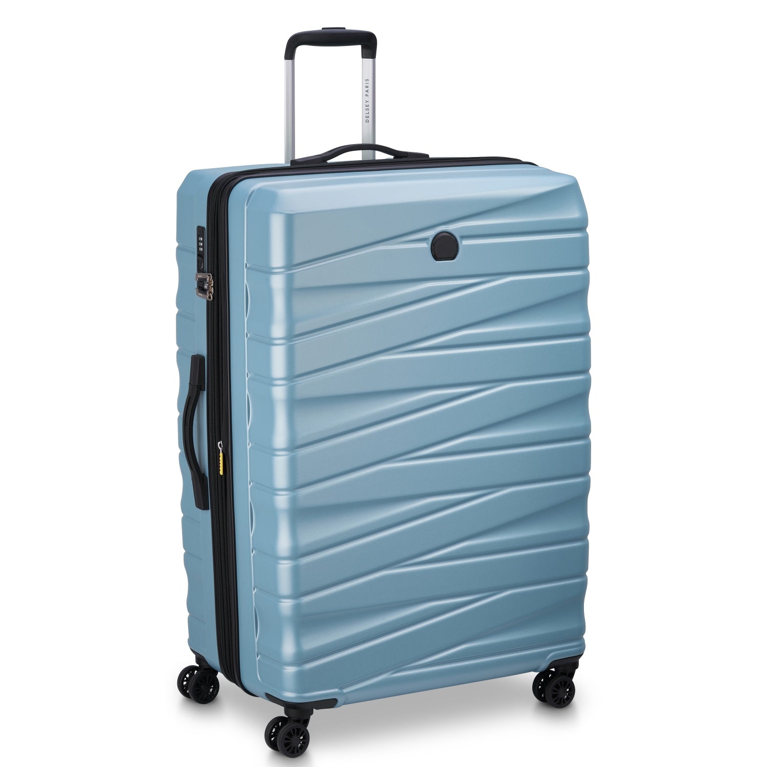 Delsey Tiphanie 3Piece SET 55+70+82cm Hardcase 4 Double Wheel Expandable Cabin & Check-In Luggage Trolley Set Aqua