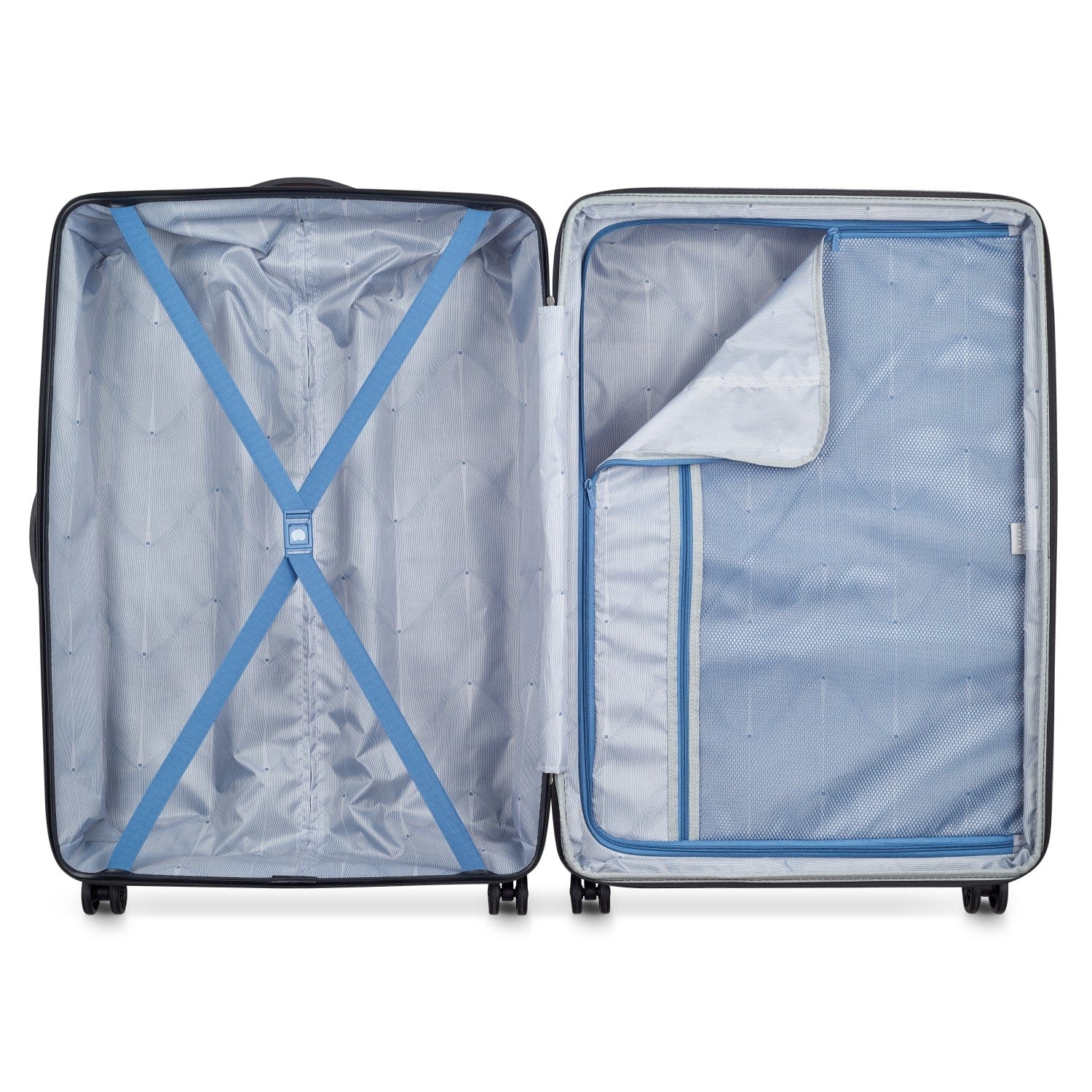 Delsey Paris Tiphanie 55+70+82Cm Hardcase 4 Double Wheel Expandable Cabin & Check-In Luggage Trolley Set Aqua + Free  Agreable Backpack