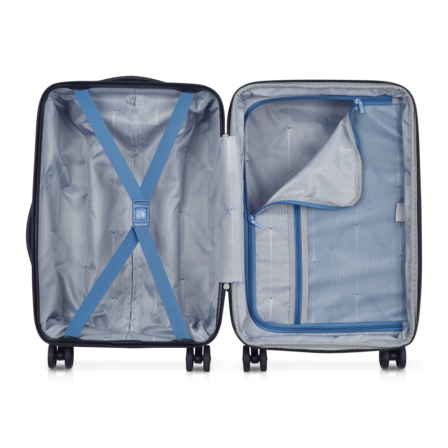 Delsey Paris Tiphanie 55+70+82Cm Hardcase 4 Double Wheel Expandable Cabin & Check-In Luggage Trolley Set Aqua + Free  Agreable Backpack