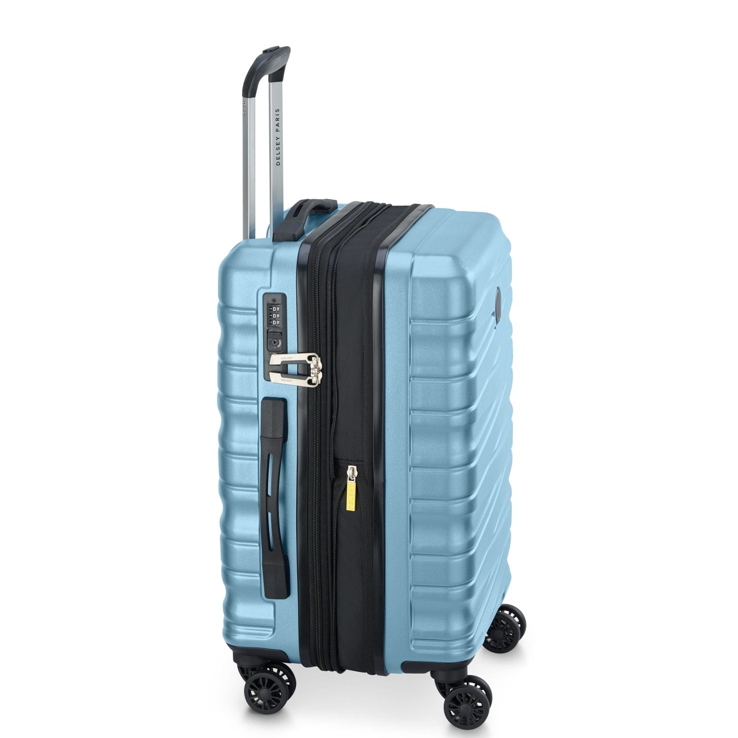 Delsey Paris Tiphanie 55+70+82Cm Hardcase 4 Double Wheel Expandable Cabin & Check-In Luggage Trolley Set Aqua + Free  Agreable Backpack