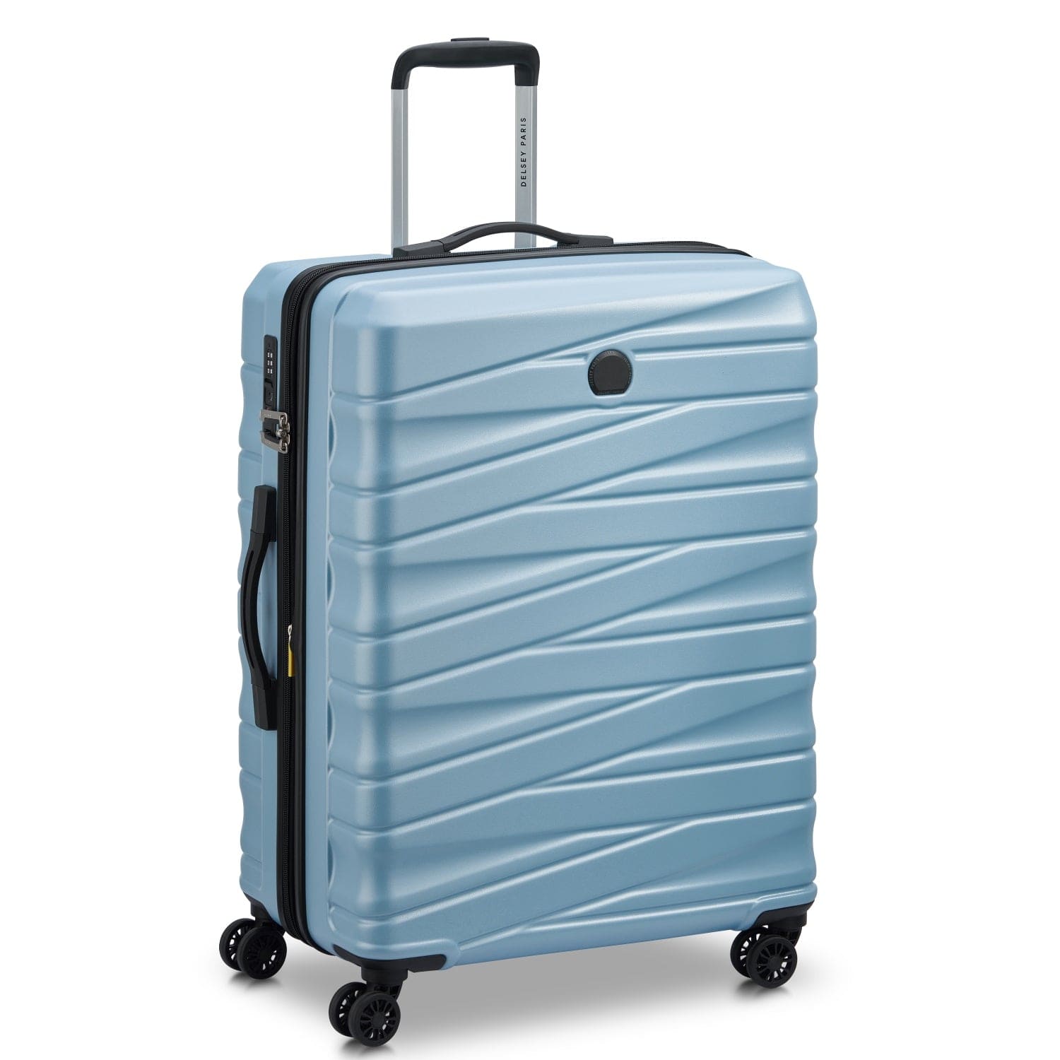 Delsey Paris Tiphanie 55+70+82Cm Hardcase 4 Double Wheel Expandable Cabin & Check-In Luggage Trolley Set Aqua + Free  Agreable Backpack