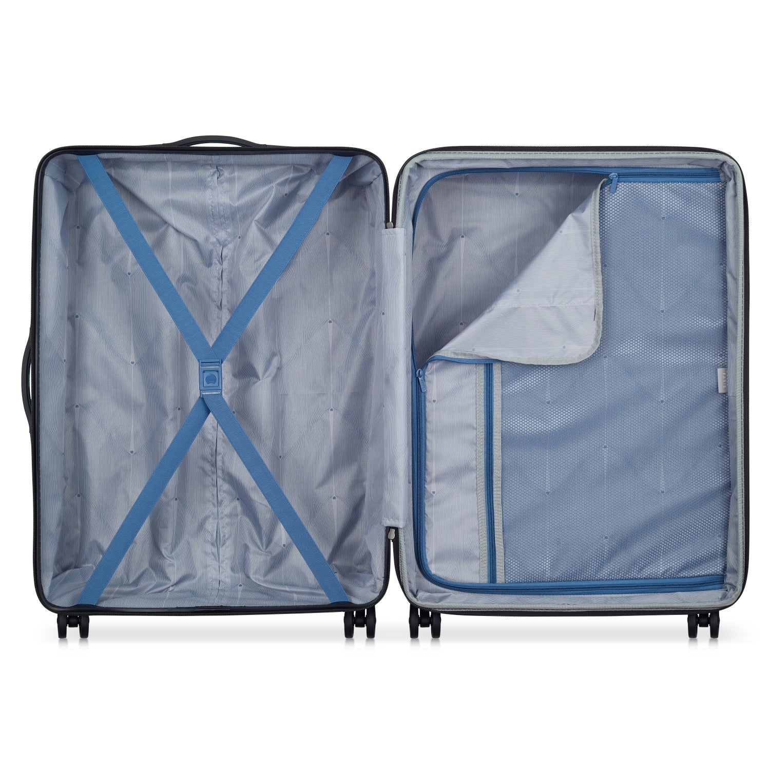 Delsey Tiphanie 3Piece SET 55+70+82cm Hardcase 4 Double Wheel Expandable Cabin & Check-In Luggage Trolley Set Aqua
