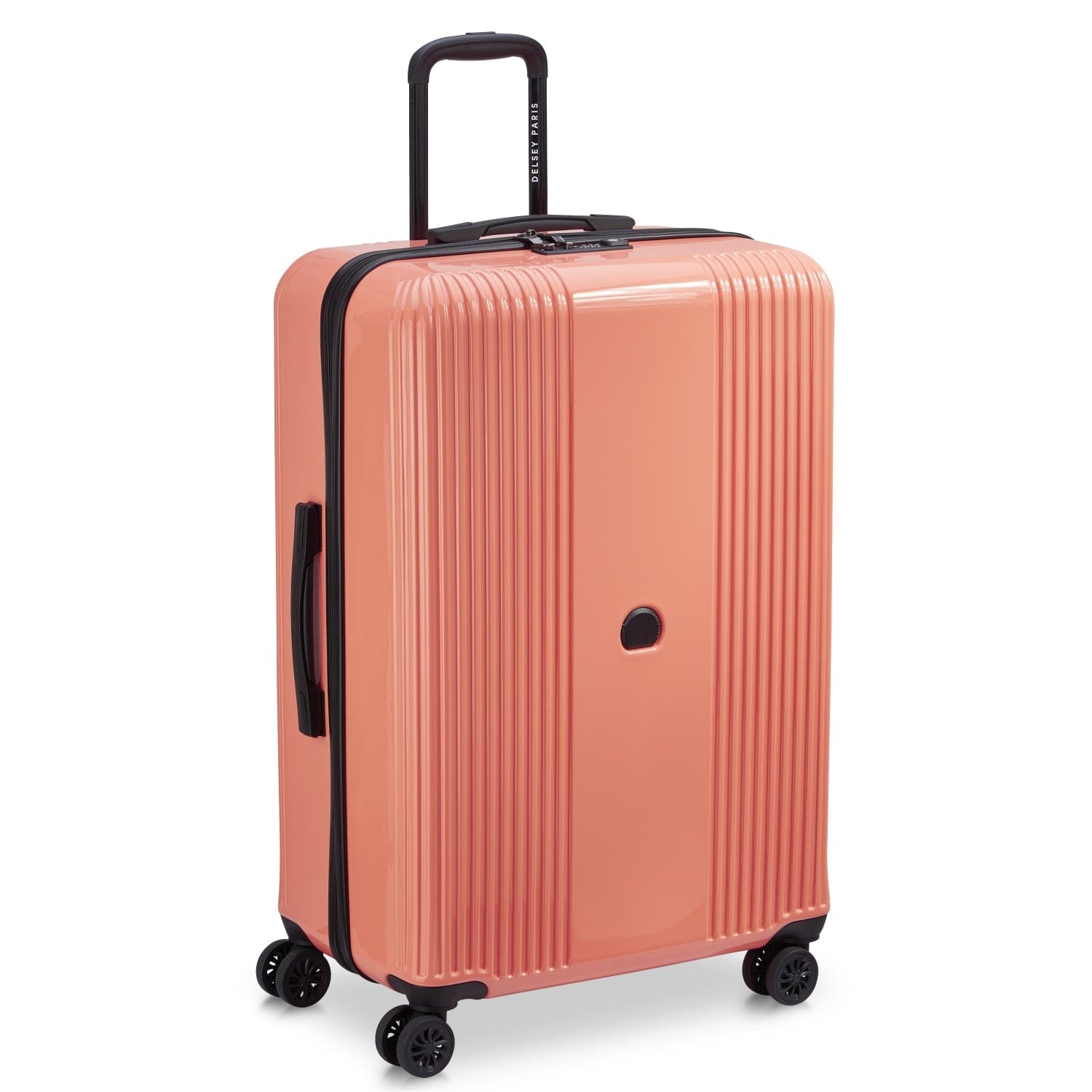 Delsey Paris Ophelie 55+70+82Cm Hardcase 4 Double Wheel Expandable Cabin & Check-In Luggage Trolley Set Glossy Pink + Free  Agreable Backpack