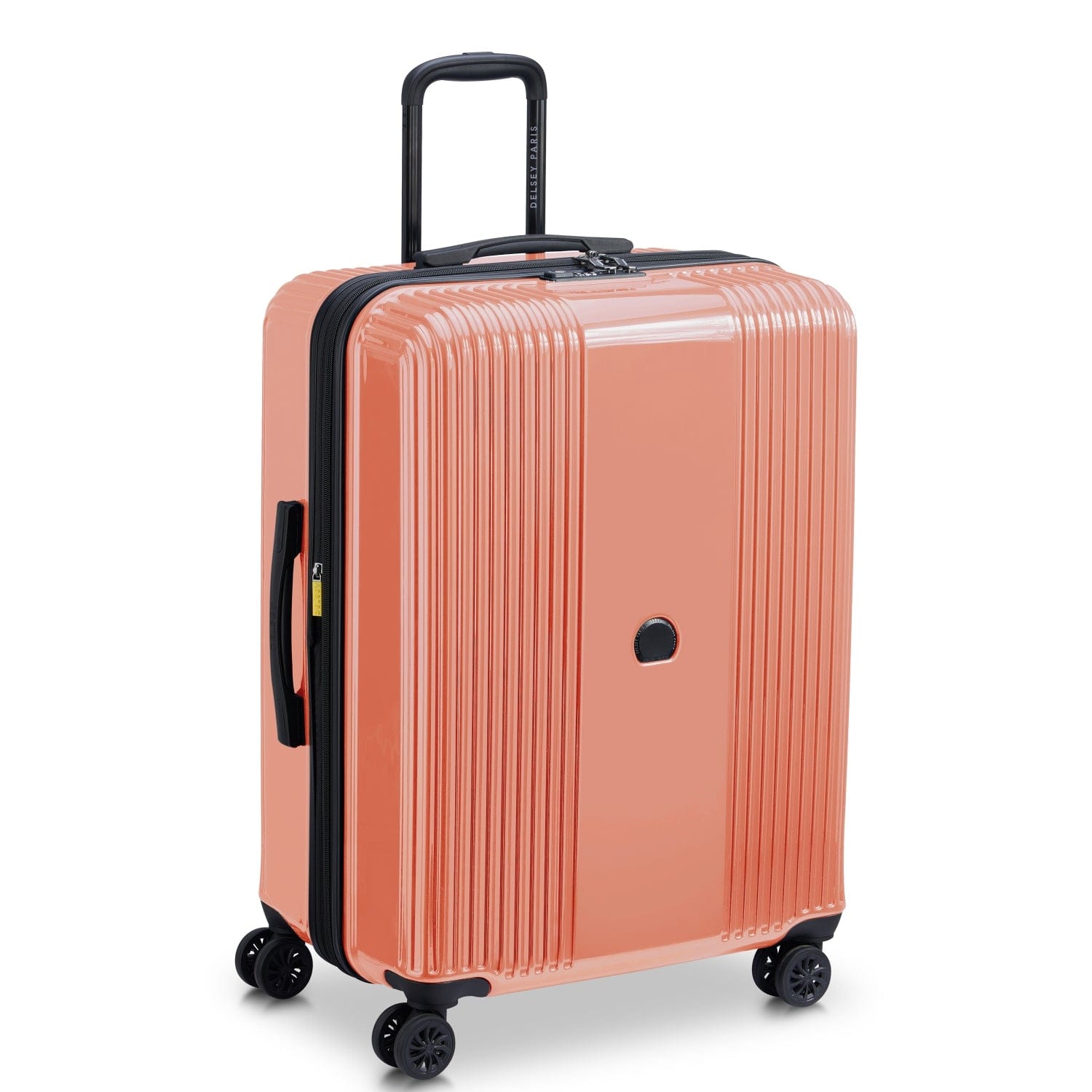 Delsey Paris Ophelie 55+70+82Cm Hardcase 4 Double Wheel Expandable Cabin & Check-In Luggage Trolley Set Glossy Pink + Free  Agreable Backpack