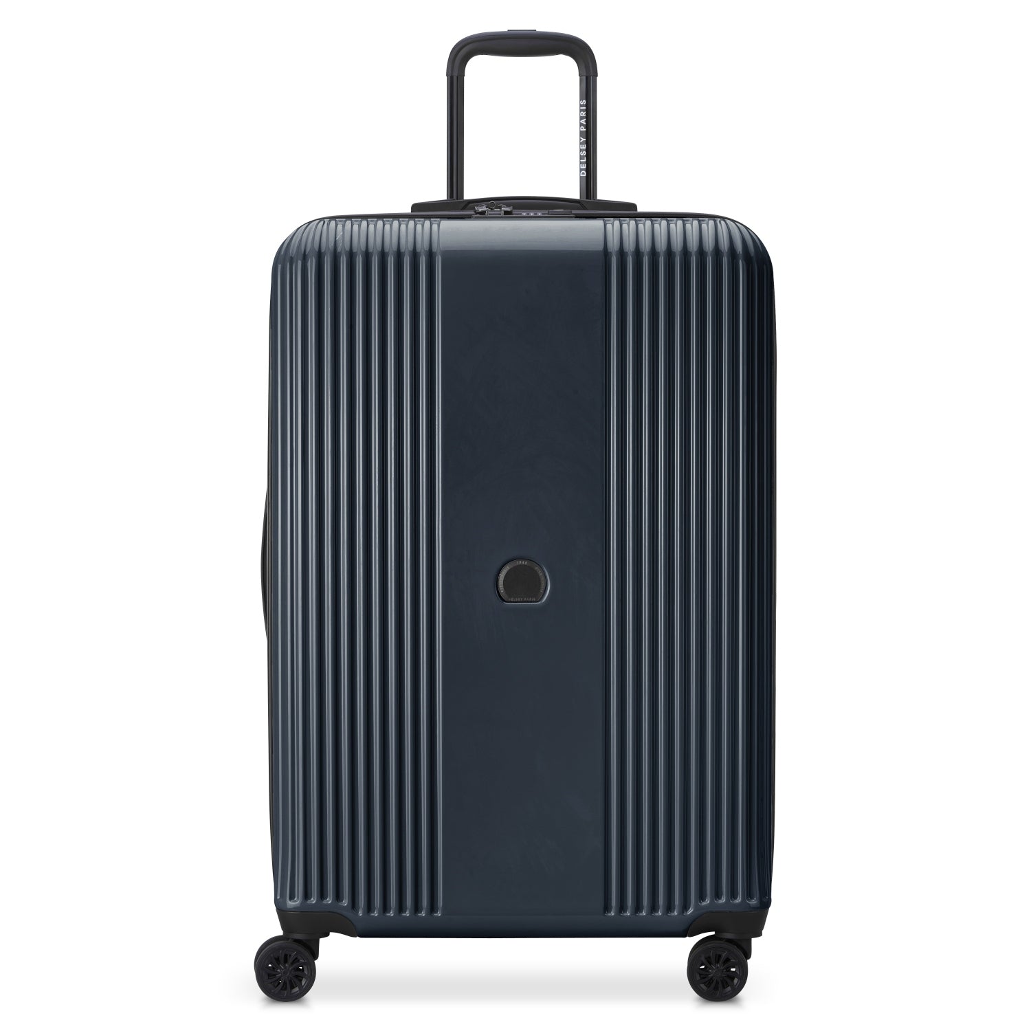 Delsey Ophelie 3Piece SET 55+70+82cm Hardcase 4 Double Wheel Expandable Cabin & Check-In Luggage Trolley Set Ink Blue