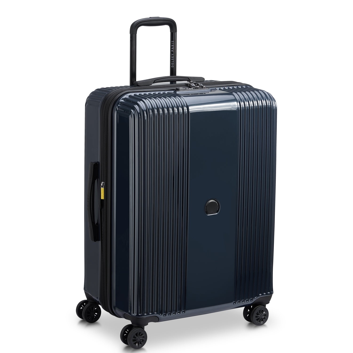 Delsey Ophelie 3Piece SET 55+70+82cm Hardcase 4 Double Wheel Expandable Cabin & Check-In Luggage Trolley Set Ink Blue