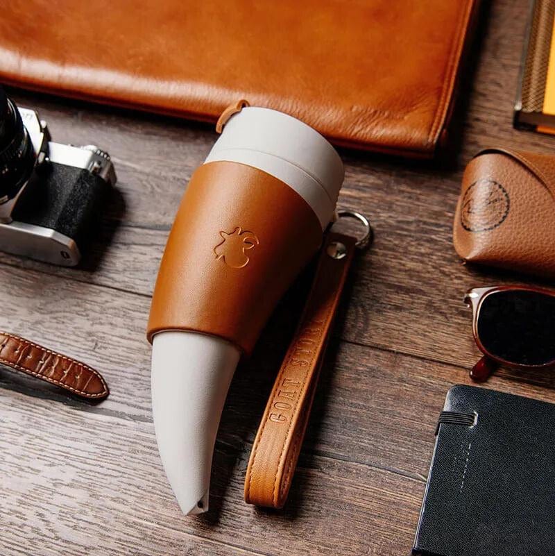 Goat Story Mug Brown Faux Leather 470Ml