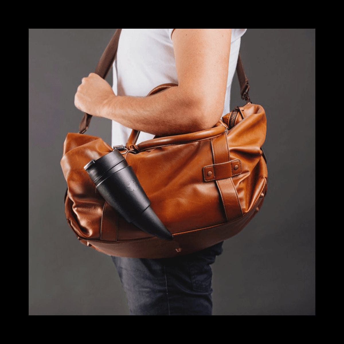 Goat Story Mug Black Faux Leather 470Ml