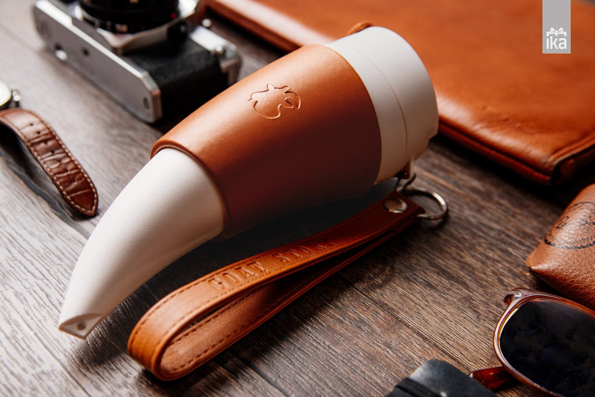 Goat Story Mug Brown Faux Leather 350Ml