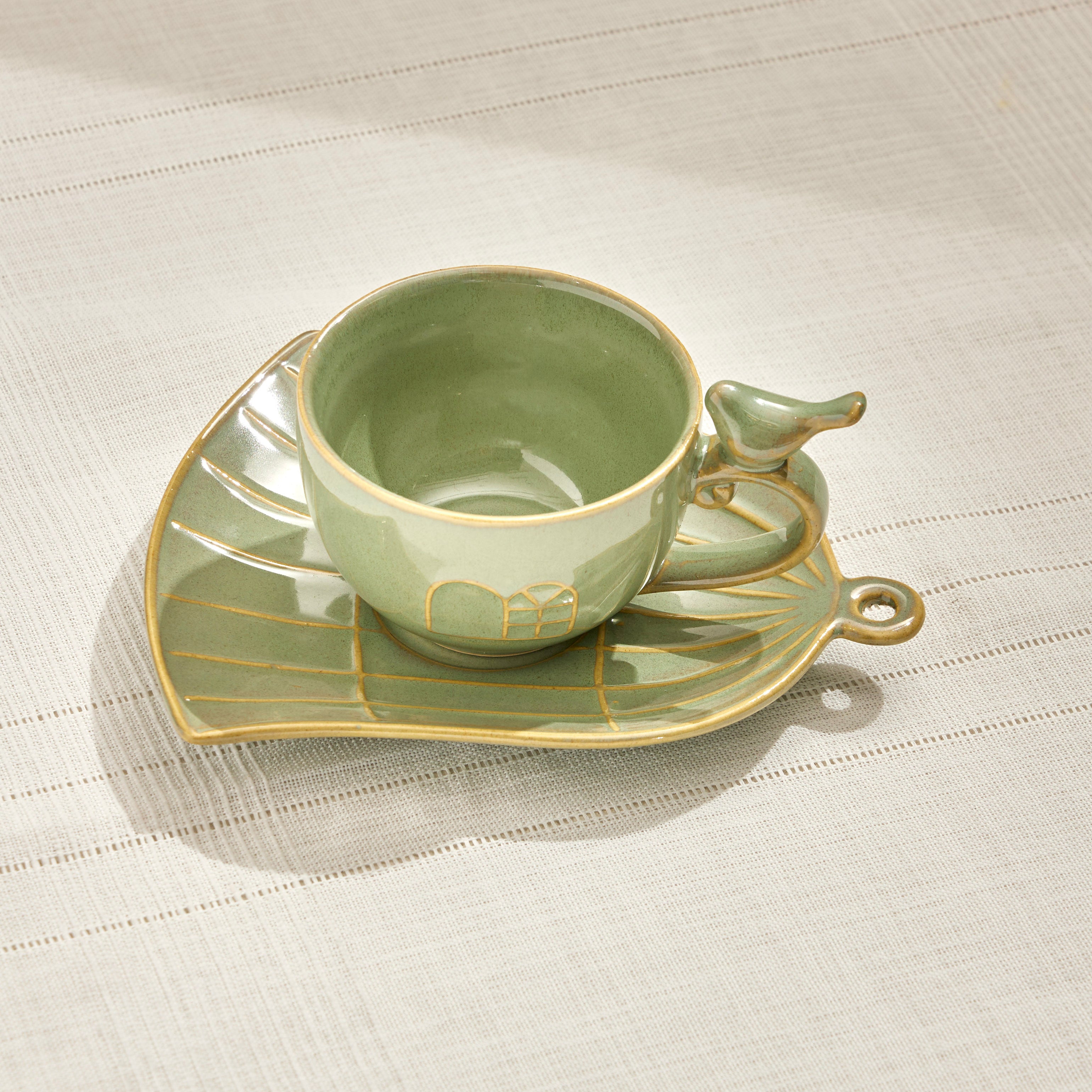 Pasabahce Freedom Ceramic Tea Cup Green