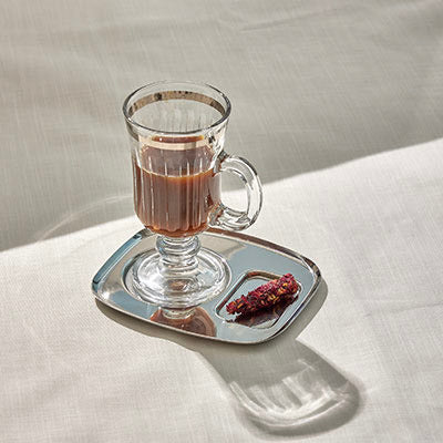 Pasabahce Latte Cup With Metal Plate