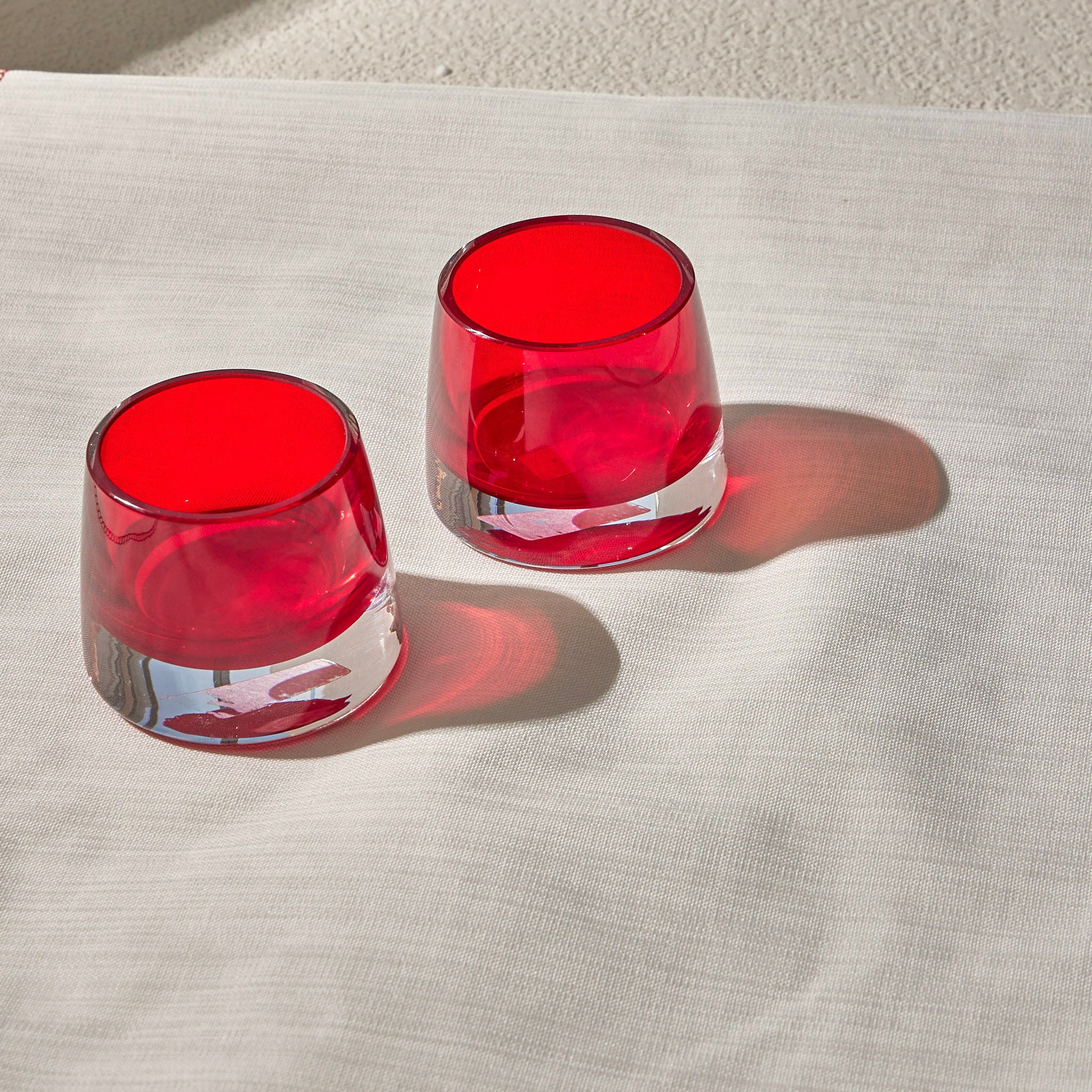 Pasabahce Joy Glass T-Set Of 2- 6.4Cm-Red