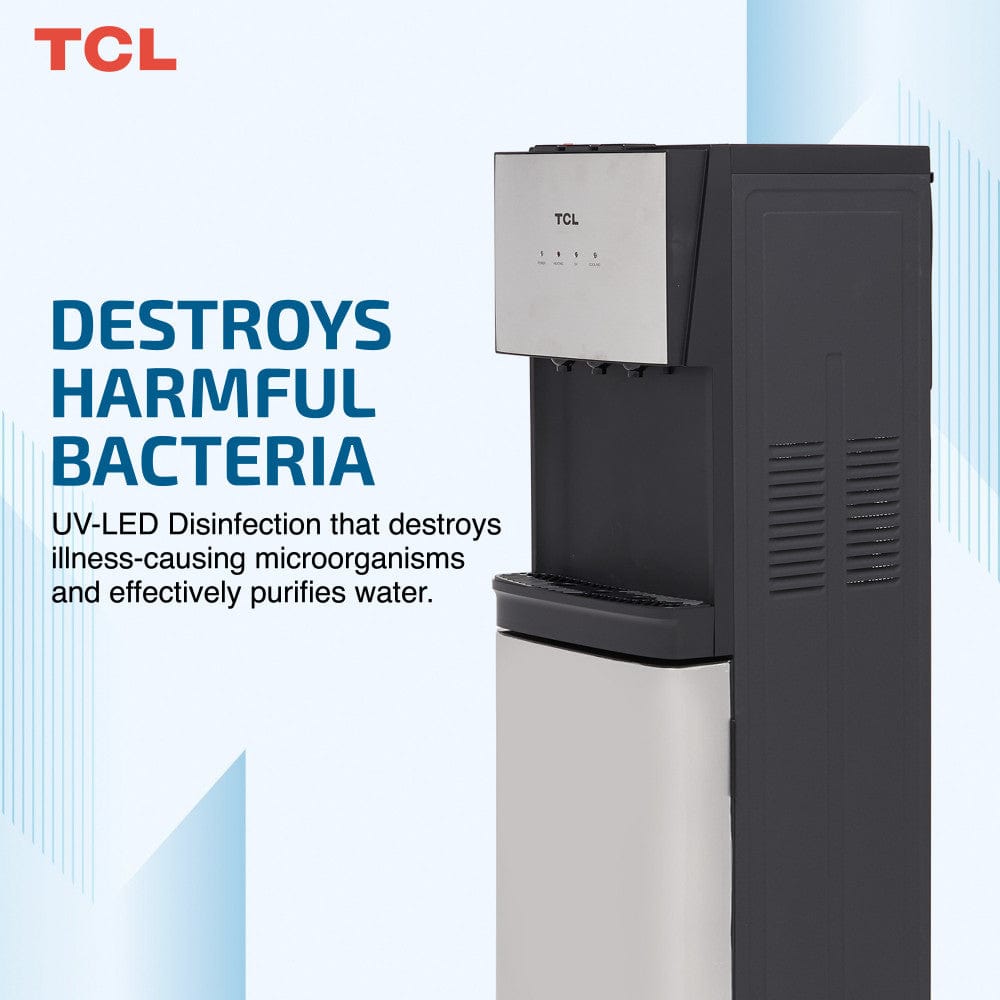 TCL موزع مياه تحميل سفلي 3 حنفية مع ضوء الأشعة فوق البنفسجية