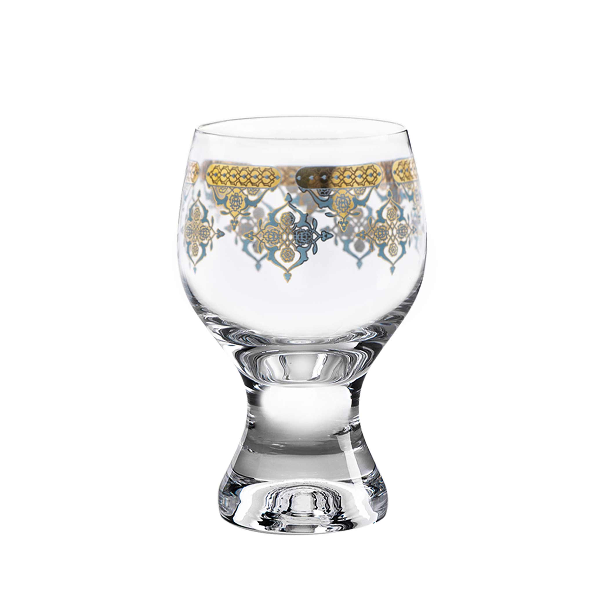 Dimlaj Rayhan Goblet Stems 6Pc Gold & Blue