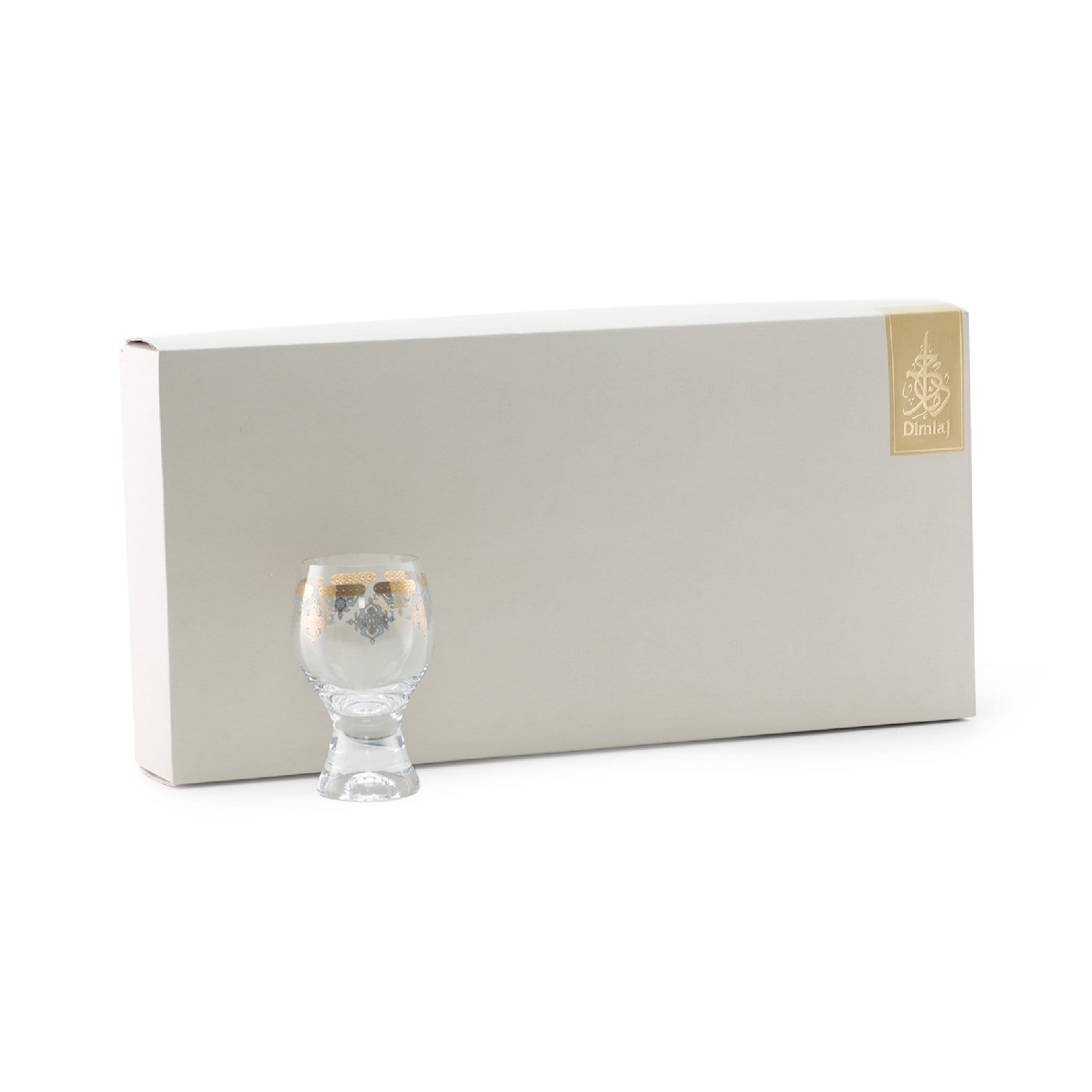 Dimlaj Rayhan Goblet Stems 6Pc Gold & Blue