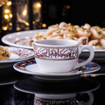 Dimlaj Melange Coffee Cups & Saucers 6Pc Gold & Brown