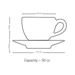 Dimlaj Melange Coffee Cups & Saucers 6Pc Gold & Brown