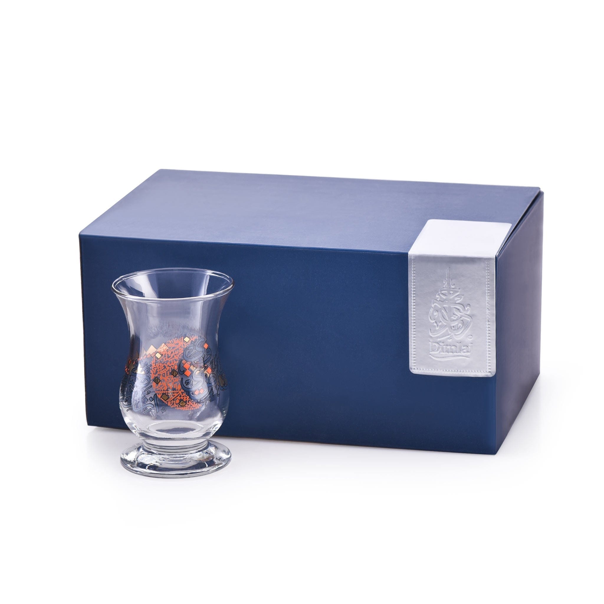 Dimlaj Seraj Set of 6 Pcs Tea Istikanas (Gold & Orange)