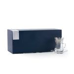 Dimlaj Trina Istikanas & Saucers 6Pc Platinum