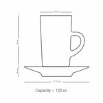 Dimlaj Suroor Tea Cups & Saucers 6Pc Platinum