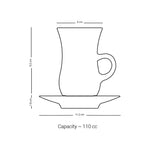 Dimlaj Kareem Tea Istikanas & Saucers 6Pc Gold