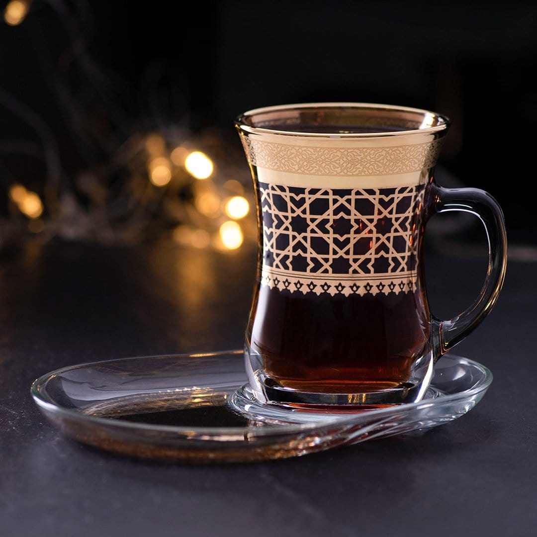 Dimlaj Cordoba Set of 2 Pcs Mug and Saucer (Gold)