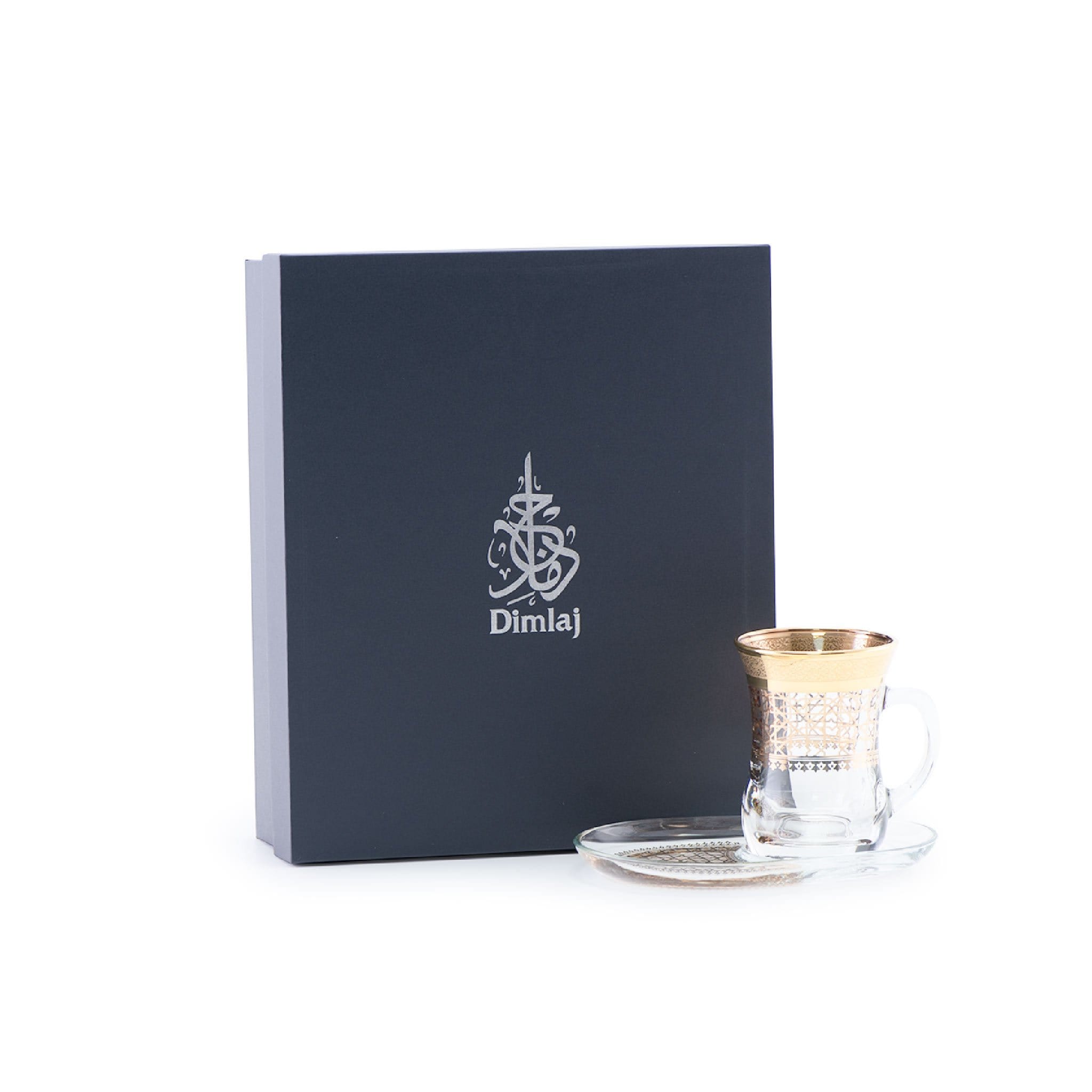 Dimlaj Cordoba Set of 2 Pcs Mug and Saucer (Gold)