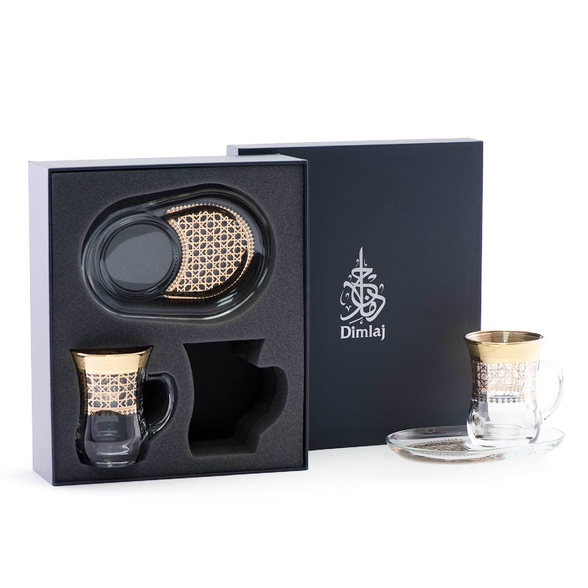 Dimlaj Cordoba Set of 2 Pcs Mug and Saucer (Gold)