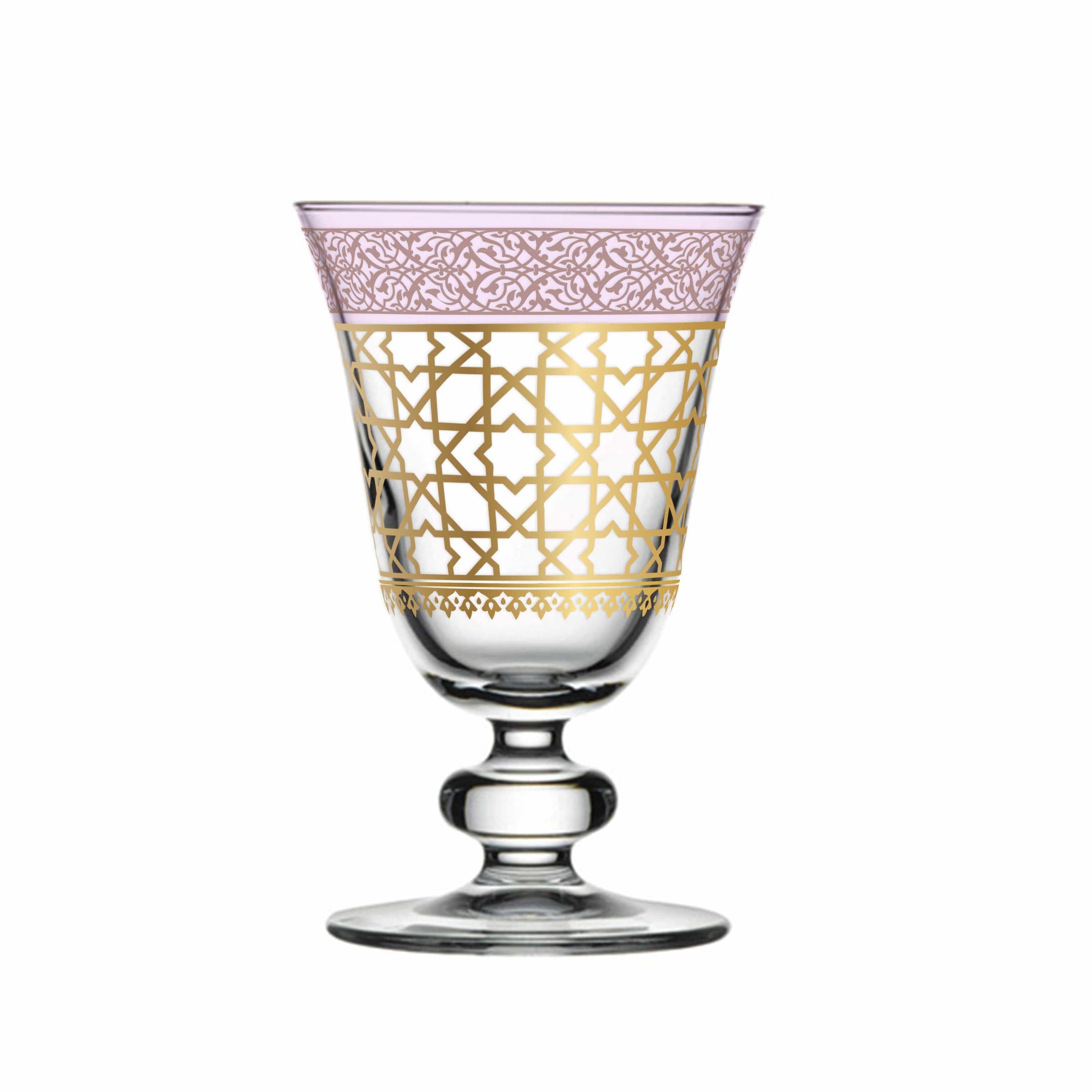 Dimlaj Cordoba Goblet Stems 6Pc Gold & Pink
