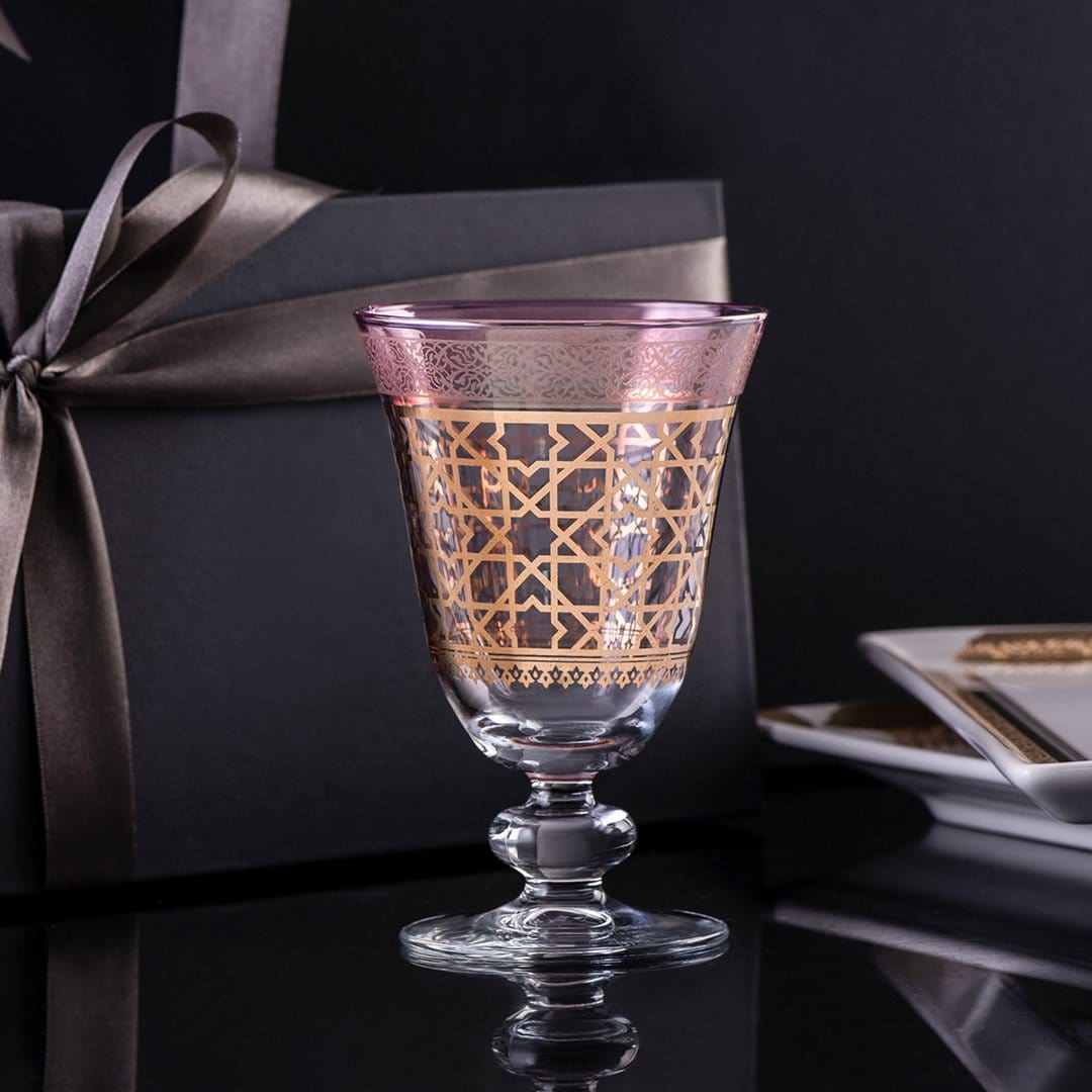 Dimlaj Cordoba Goblet Stems 6Pc Gold & Pink