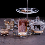 Dimlaj Abraj Tea Cups & Saucers 6Pc Gold