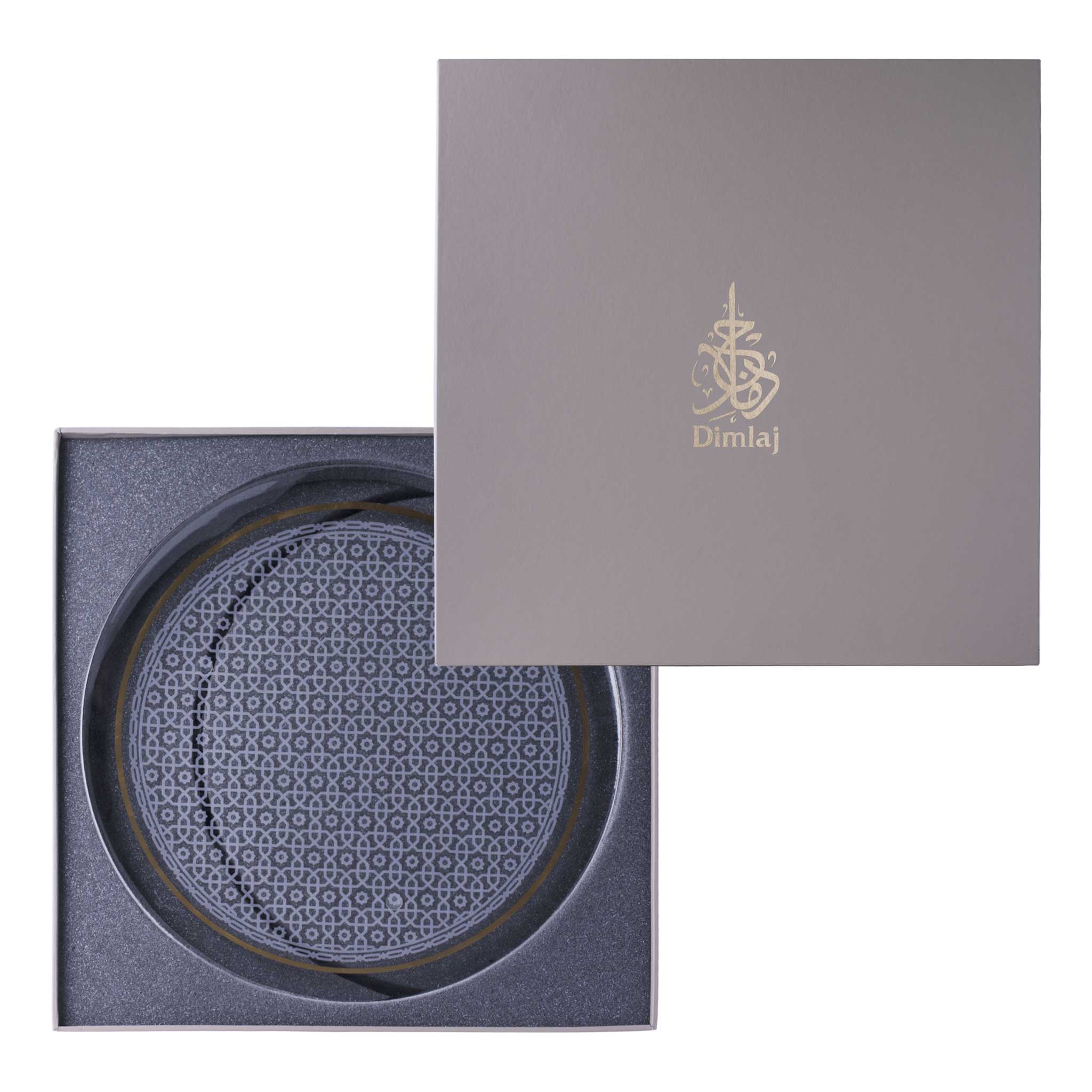 Dimlaj Ivory Large Serving Tray with Handle (Gold)